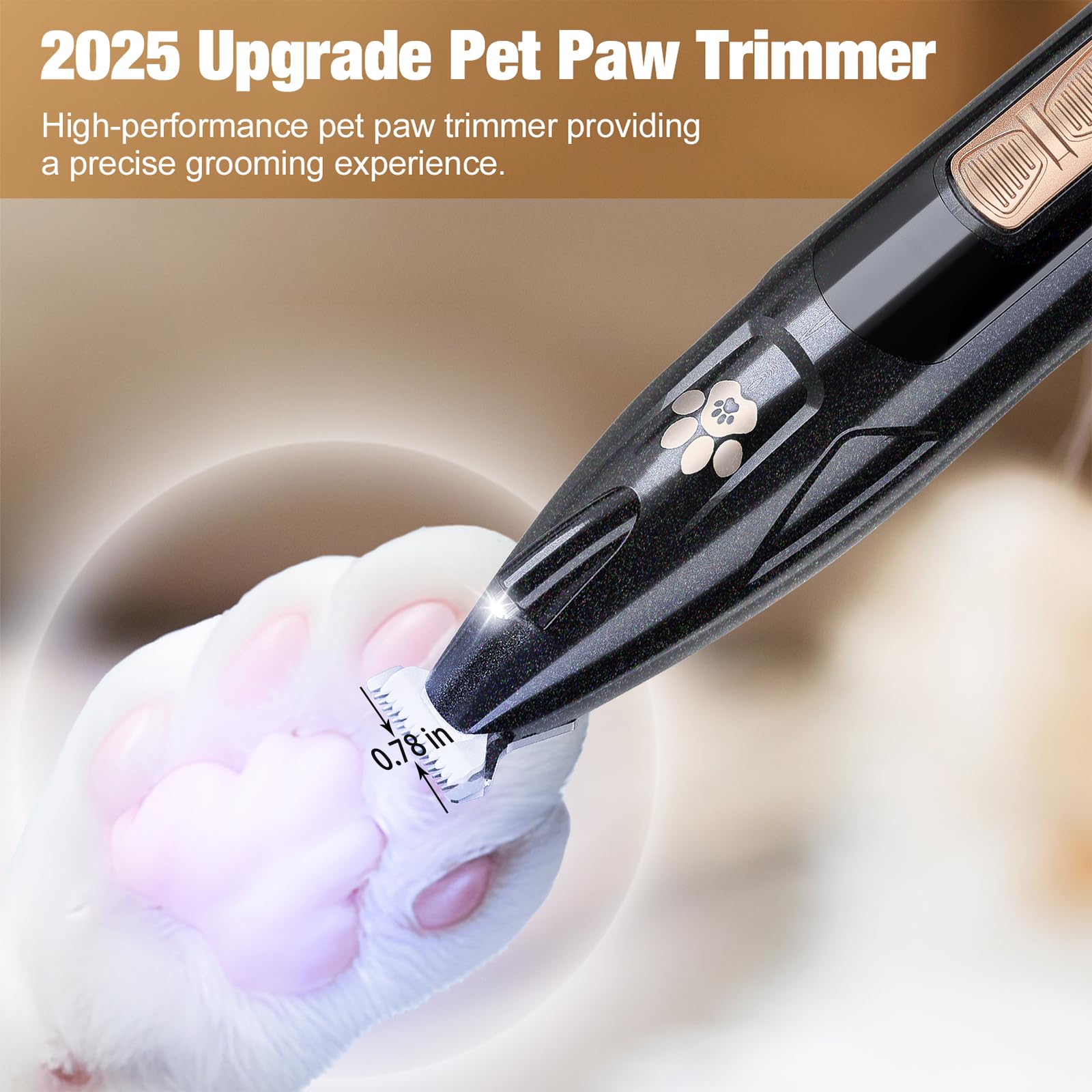 Gimpyn Dog Grooming Kit With Led Display, Low Noise Pet Clippers, Cordless Dog Hair Trimmer For Paws, Ears, Face, Rump With Led