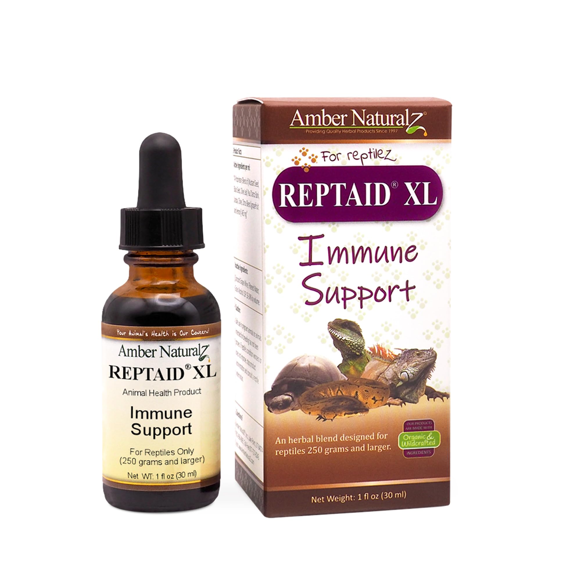 AMBER NATURALZ Reptaid XL Herbal Supplement for Large Reptiles | Herbal Pet Supplement for Immune Support | for Reptiles Above 2