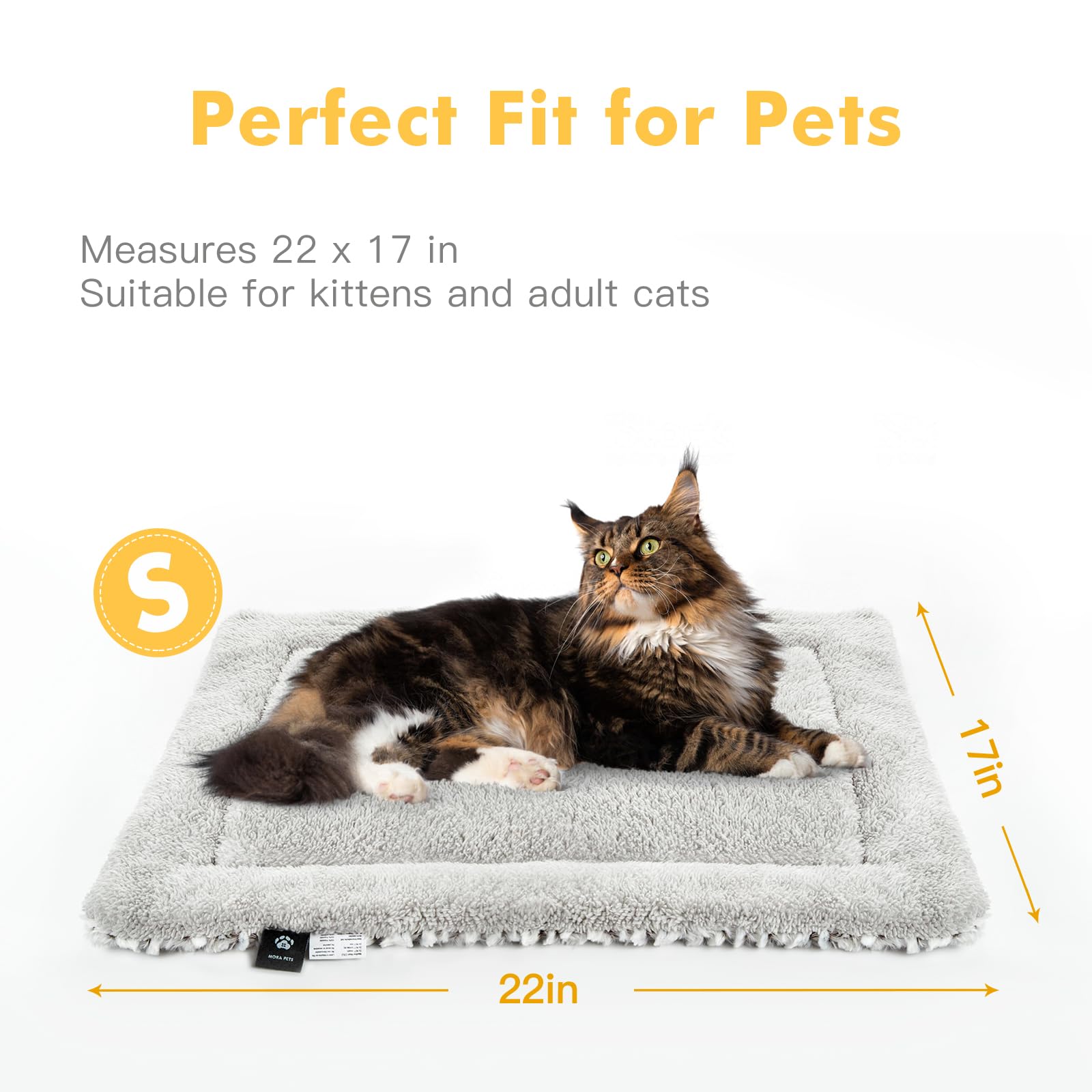 Self Heating Cat Pad Self Warming Cat Bed 22' X 17' Thermal Cat Mat Extra Warm Pet Mat For Outdoor And Indoor Large Kittens Small Puppy Pets