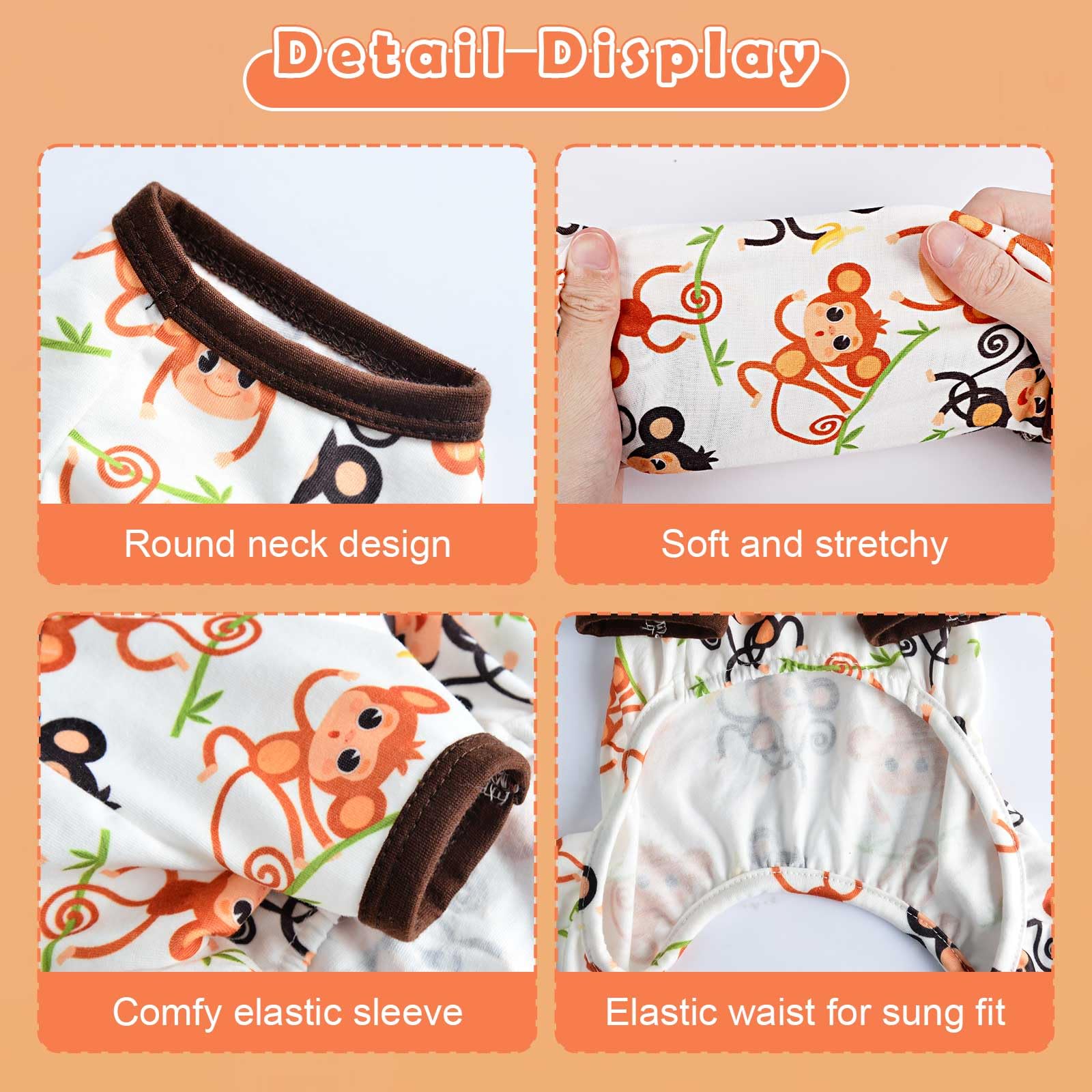 Dosuyi Dog Pajamas Spring Summer Pet Clothes For Small Dogs Girl Boy Soft Stretchy Puppy Clothes Cat Pjs Pet Jammies Outfit (Mon