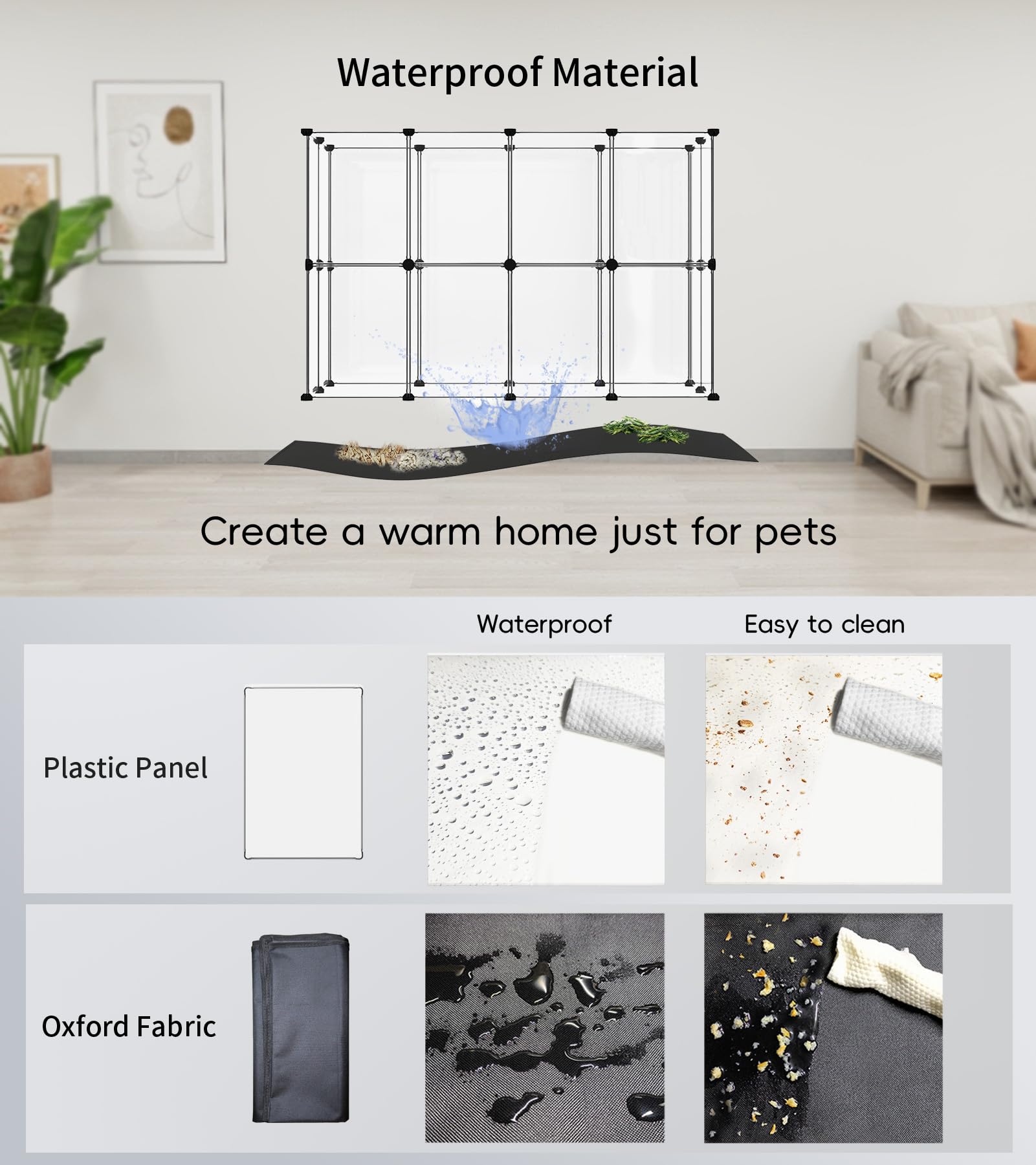 Funhola Small Animal Playpen, Guinea Pig Cages With Waterproof Mat, 24 Panels Pet Playpen For Hamsters, Hedgehog, Bunny, Ferret,