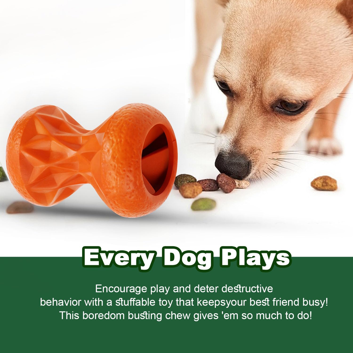 Doudele Rubber Dog Toys Treat Dispensing - Super Tough Treat Toys for Aggressive chewers Small, Medium and Large Dog Toys IQ Tra