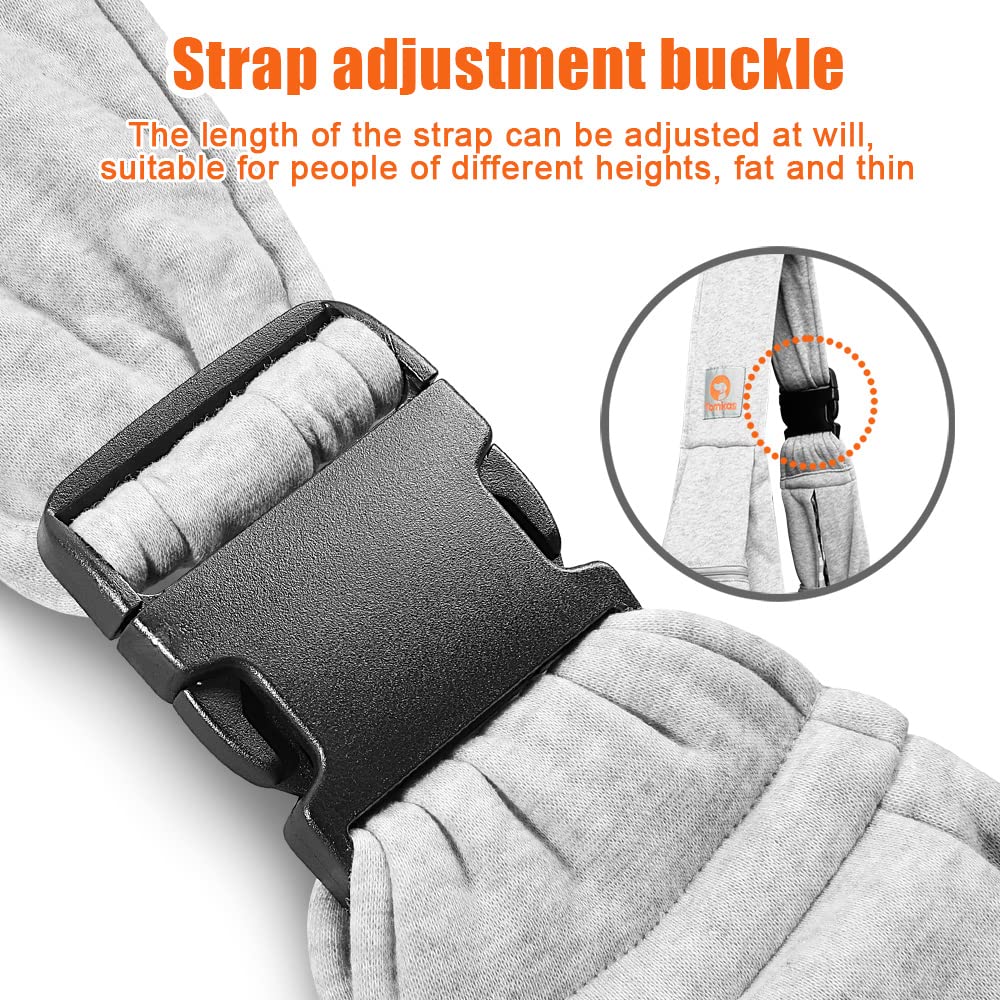 Tomkas Small Dog Sling Carrier - Zipper Pocket & Adjustable Strap & Zip Pocket - For 3-10 Lbs Pets(Grey) Puppy