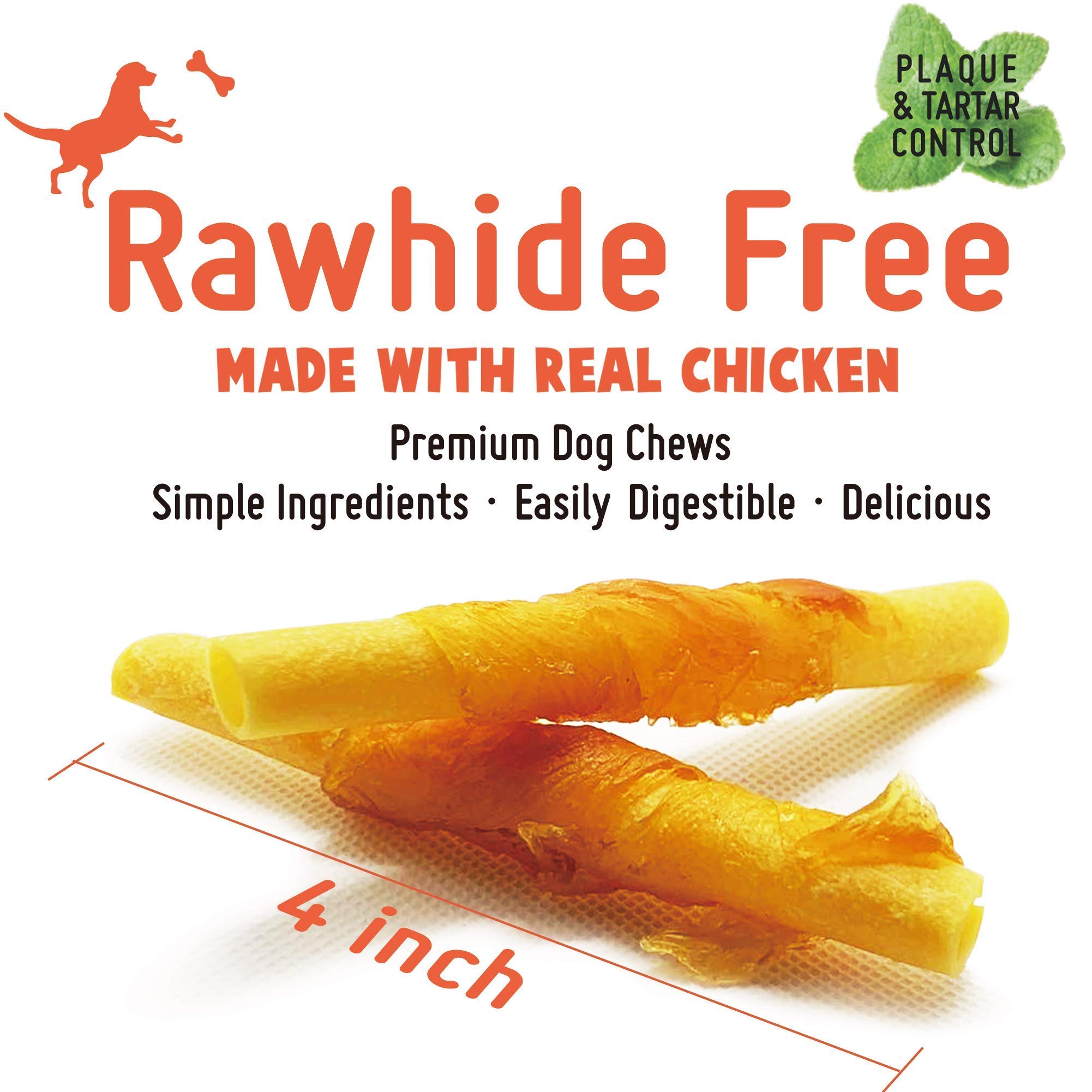LuvChew Chicken Wrapped Dog Bone Treat Sticks with Glucosamine & Turmeric, Easy to Digest, Non-Rawhide Soft Chicken Cheese Dog C