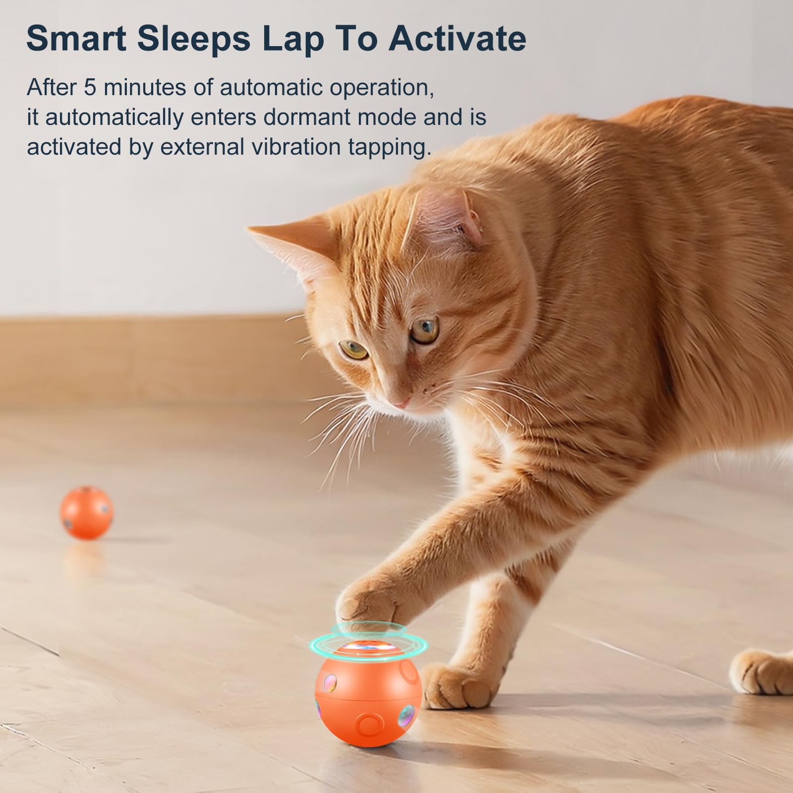 Hvsotv Interactive Dog Ball Toys, Automatic Moving Motorized Rolling Dog Balls, Automatic Bouncing Pet Toy Balls, Usb Rechargeab