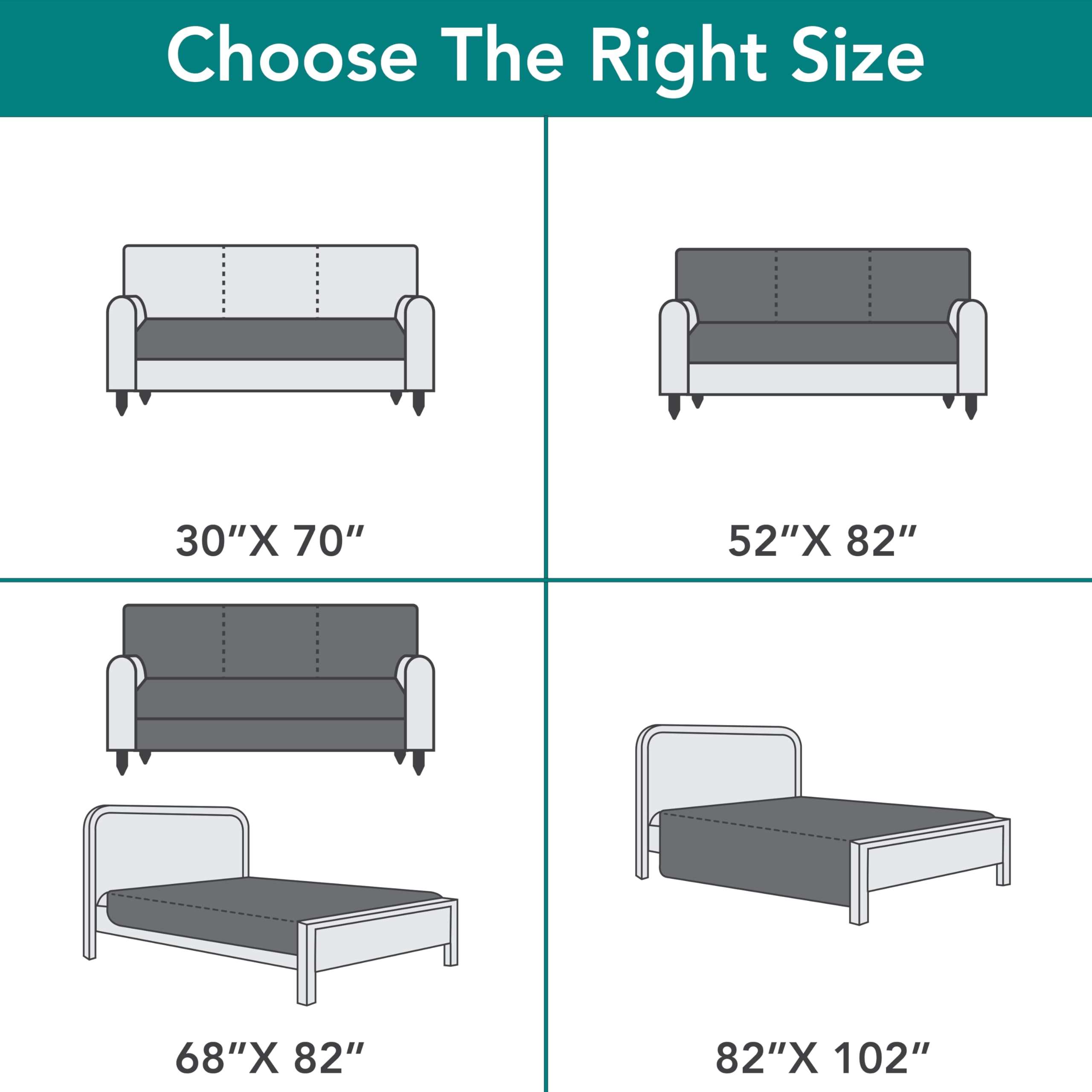 Petami Waterproof Bed Cover For Dogs, Waterproof Pet Blanket Couch Cover, Reversible Furniture Cover Sofa Protector For Pet Cat Bed, Washable Waterproof Blanket Dog Cover For Couch Seat, 102X82 Blue