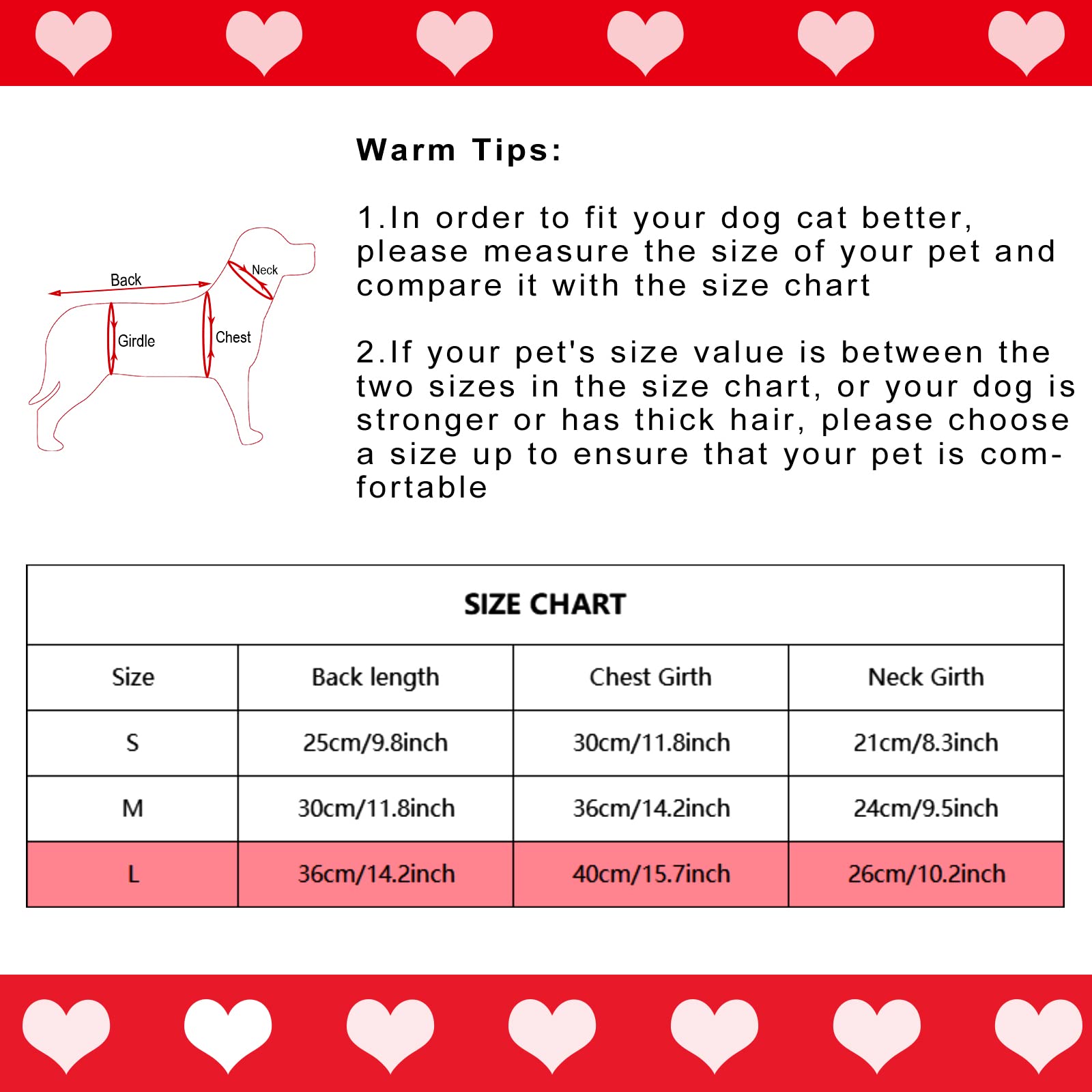 Dxhycc Dog Knitted Sweater Dog Heart Sweater Puppy Sweater Warm Soft Pet Holiday Clothes For Medium Cats And Dogs (Red, L)