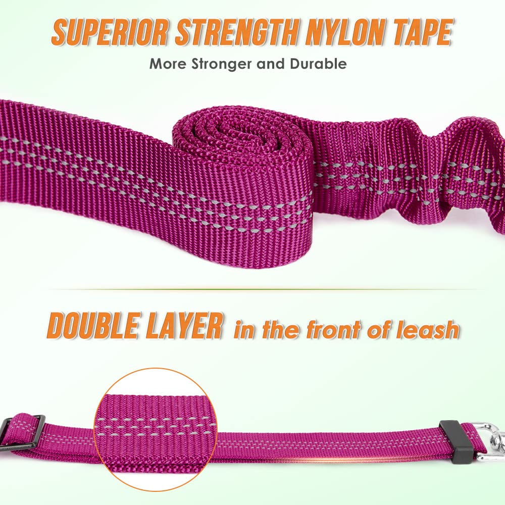 Autowt Double Dog Leash, No Tangle 360Swivel Rotation Reflective Lead Attachment Adjustable Length Dual Two Dogs Lead Splitter,