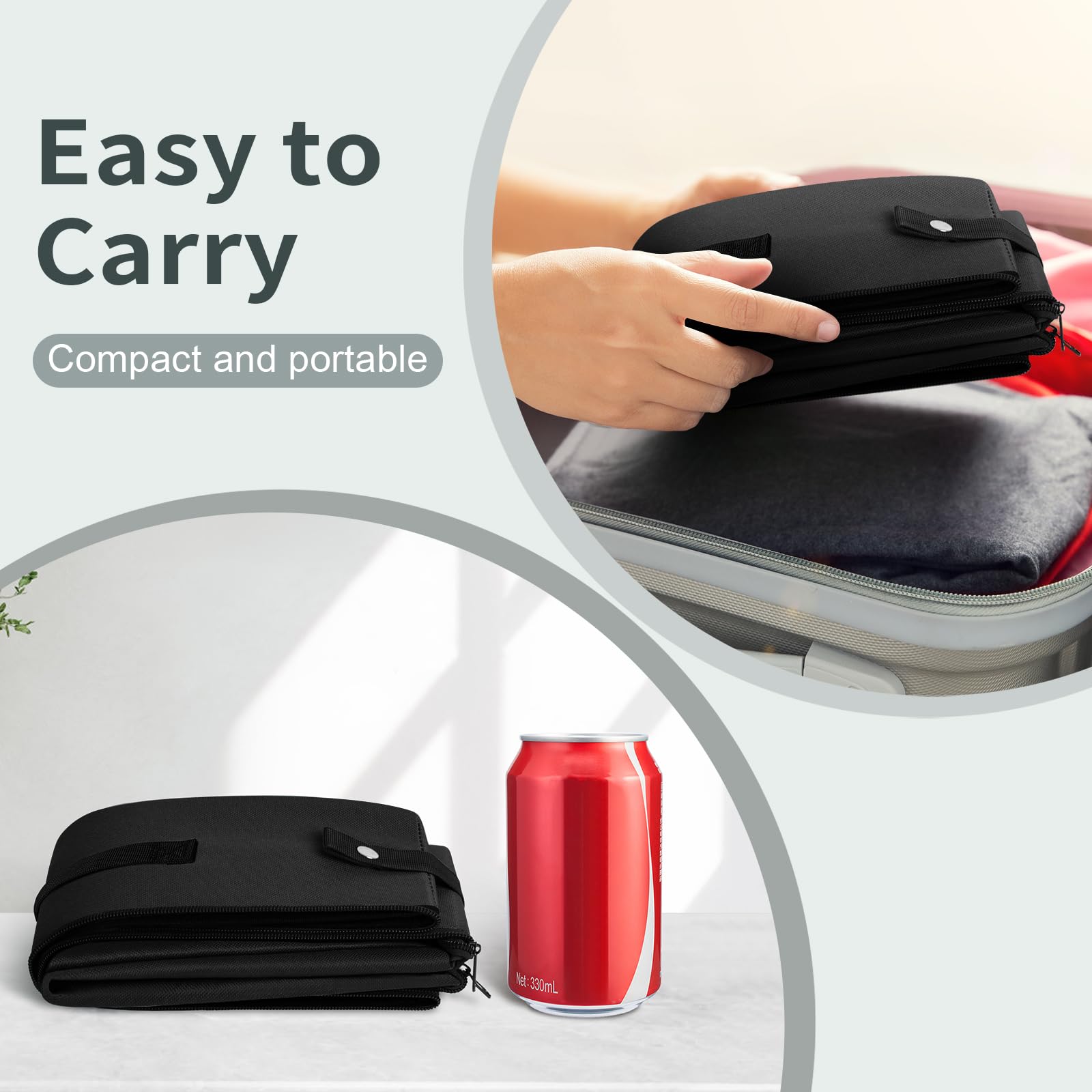 Portable Cat Litter Box, Leak Proof, Foldable, 16X12X4.3In Black,Perfect For Hotel Stays And Road Trips