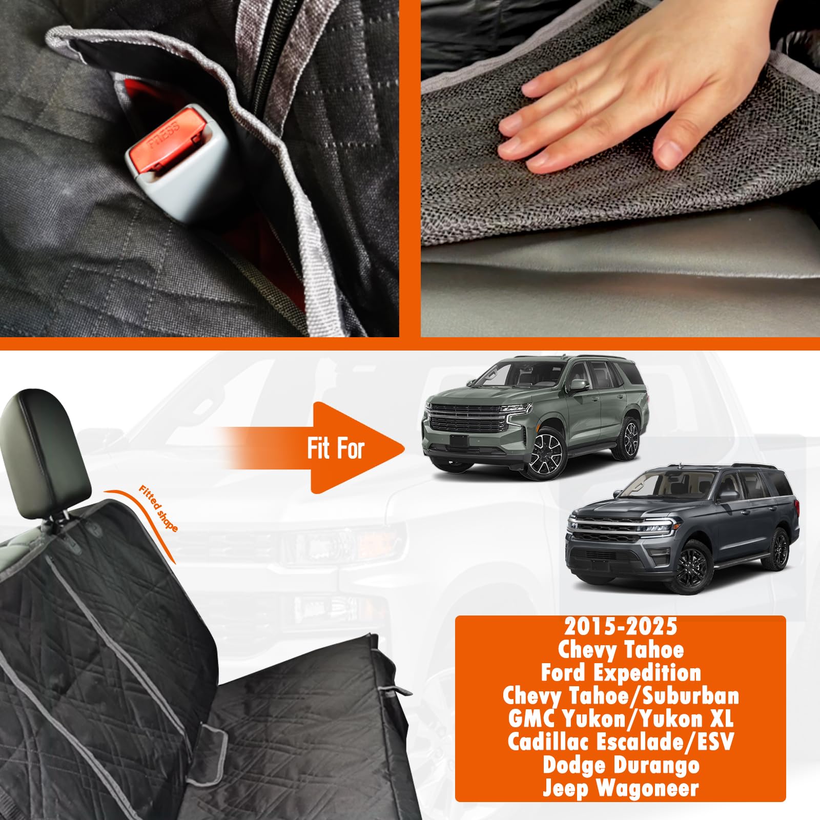 Kistrba Dog Seat Cover Compatible With Full-Size Suv Ford Expedition, Chevy Tahoe/Suburban, Dodge Durango, Gmc Yukon/Yukon Xl, C