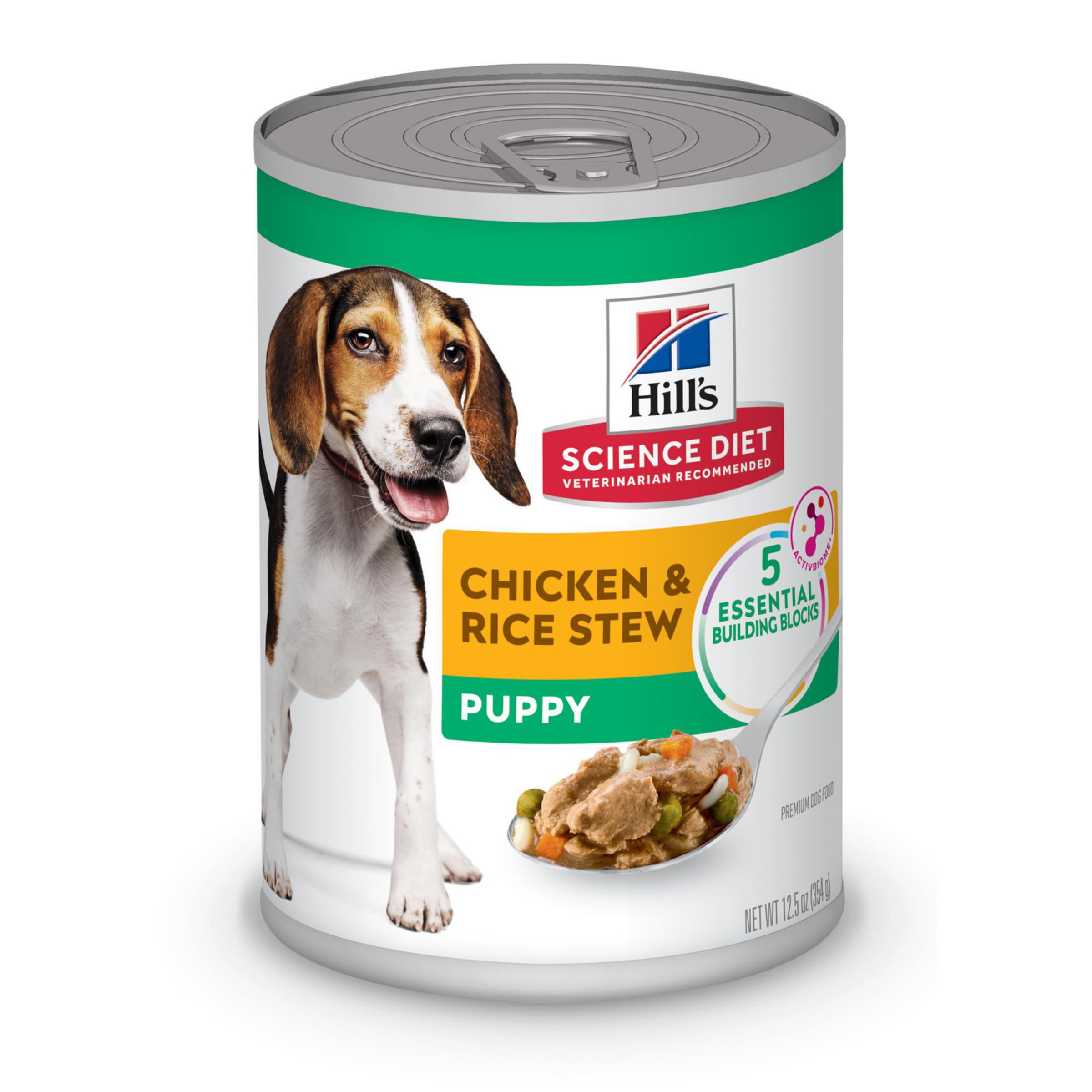 Hills Science Diet Puppy, Puppy Premium Nutrition, Wet Dog Food, Chicken & Rice Stew, 12.5 oz Can, Case of 12