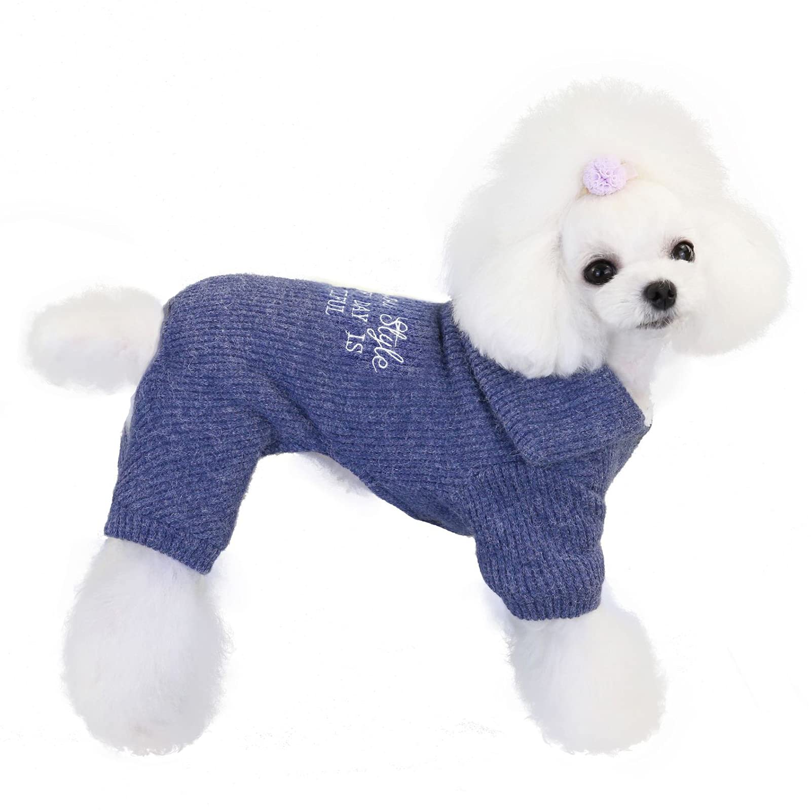 Blue Fleece Dog Clothes Warm Sweater Shirt Xl Cat