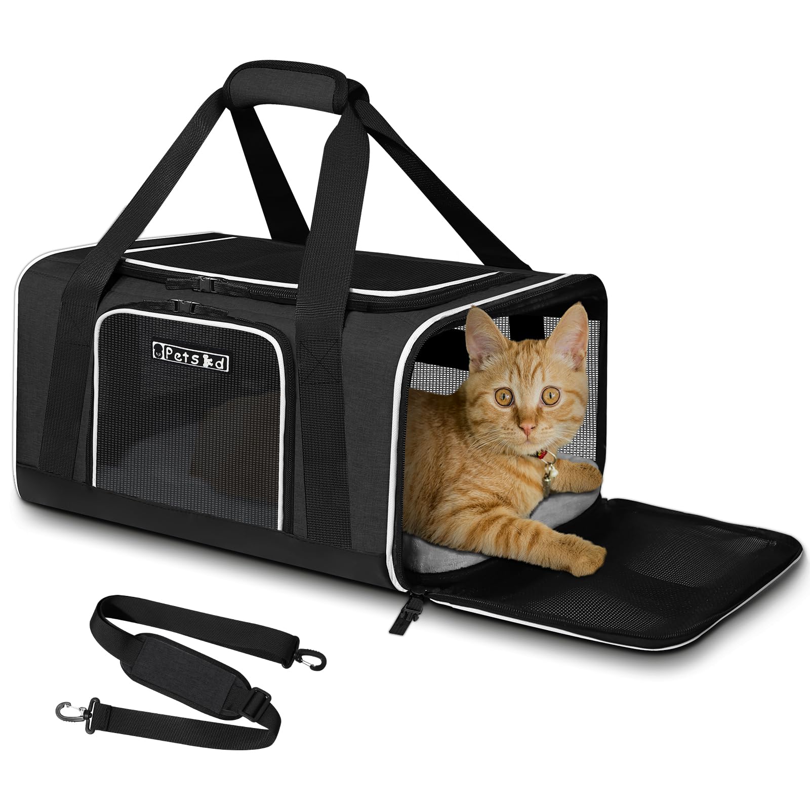 Petskd Pet Carrier 17X11X9.5 Alaska Airline Approved,Pet Travel Carrier Bag For Small Cats And Dogs, Soft Dog Carrier For 1-10 L