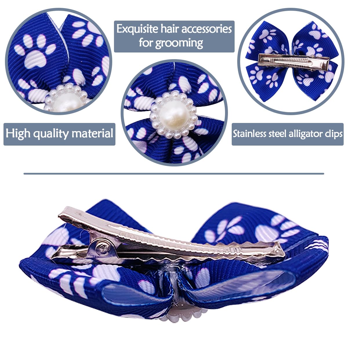 Pet Show 20Pcs Dog Hair Bows With Alligator Clips For Small Medium Dogs Bowknot Hair Clips Cat Puppy Yorkshire Grooming Hair Acc