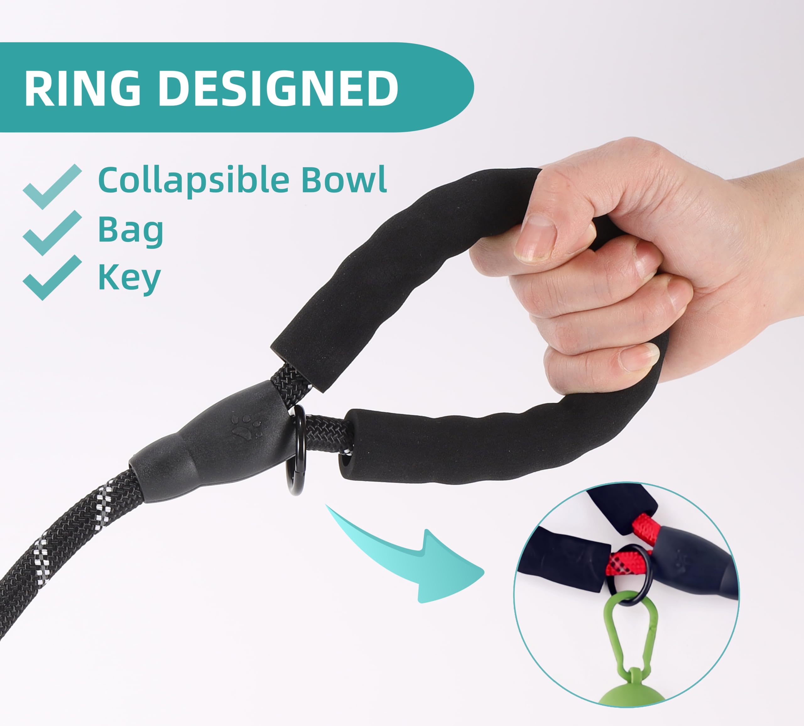 Vimfashi Heavy Duty Dog Leash With Comfortable Padded Handle And Highly Reflective Threads Pet Leashes For Medium Or Large Dogs