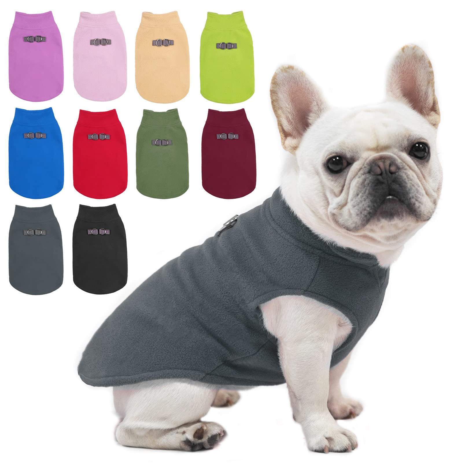 Beautyzoo Dog Fleece Vest Sweater Winter Jacket For Small And Medium Dogs With D-Ring Leash Cold Weather Coat Hoodie For Xs S M Dogs Boy Or Girls