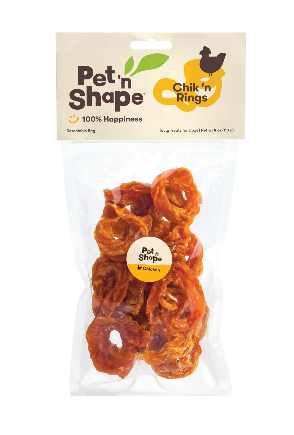 Pet 'N Shape Chik 'N Rings - All Natural Chicken Jerky Dog Treats, 4 Oz