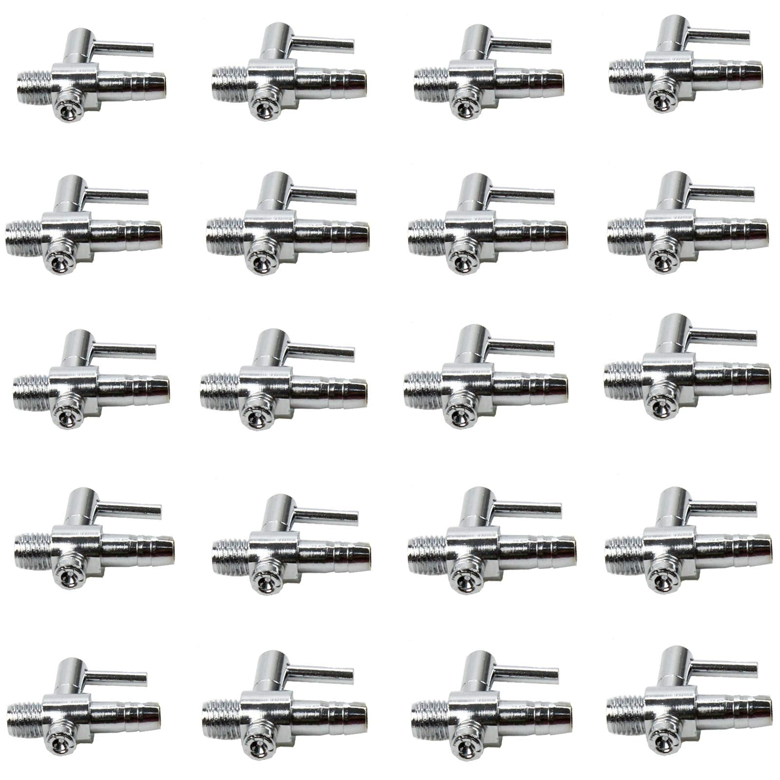 AQUANEAT 1 Way Thread Valves - 20pcs Air Flow Control Manifolds for Aquarium Pumps & Fish Room Air Systems