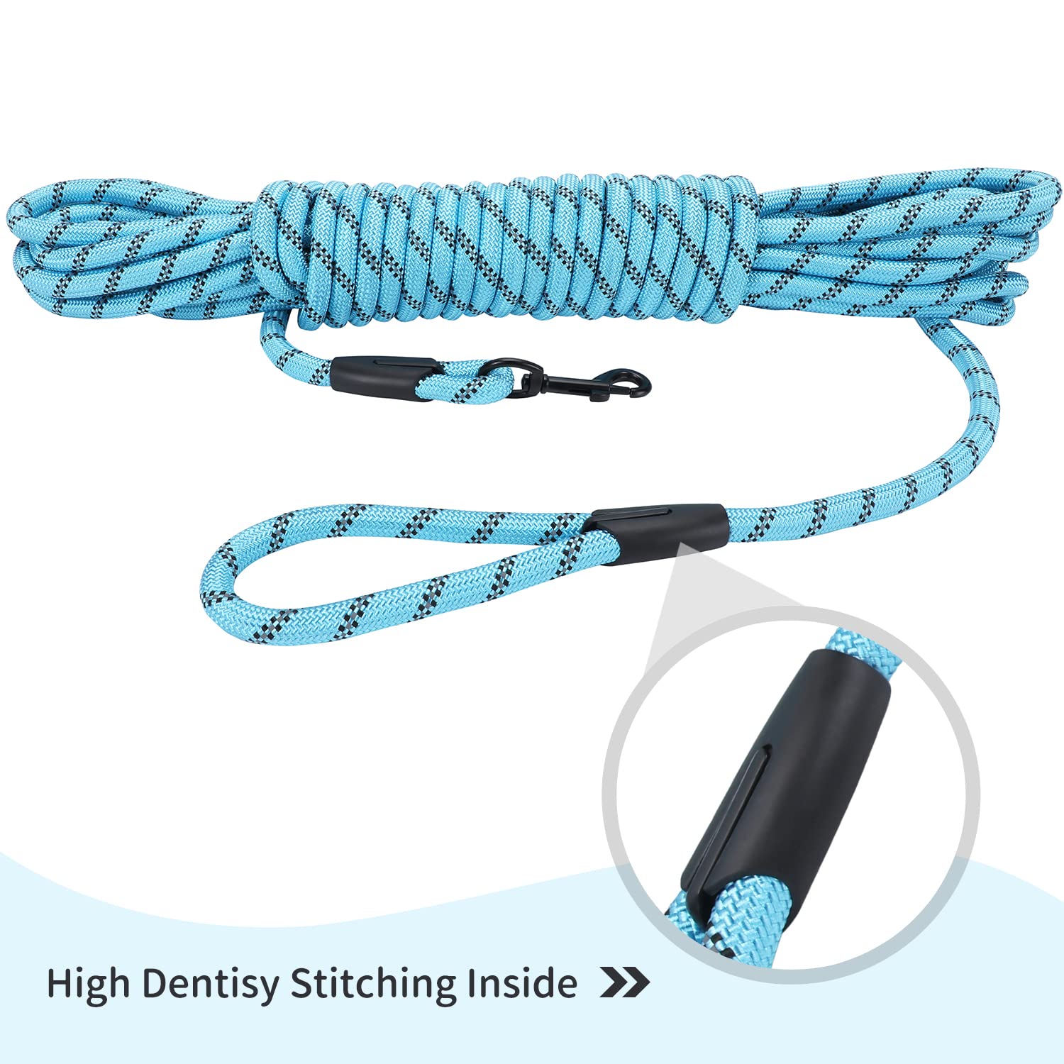 Long Dog Leash For Training 30Ft-Reflective Nylon Rope With Swivel Hook-Recall Agility Lead For Large Small Medium Dogs Outside