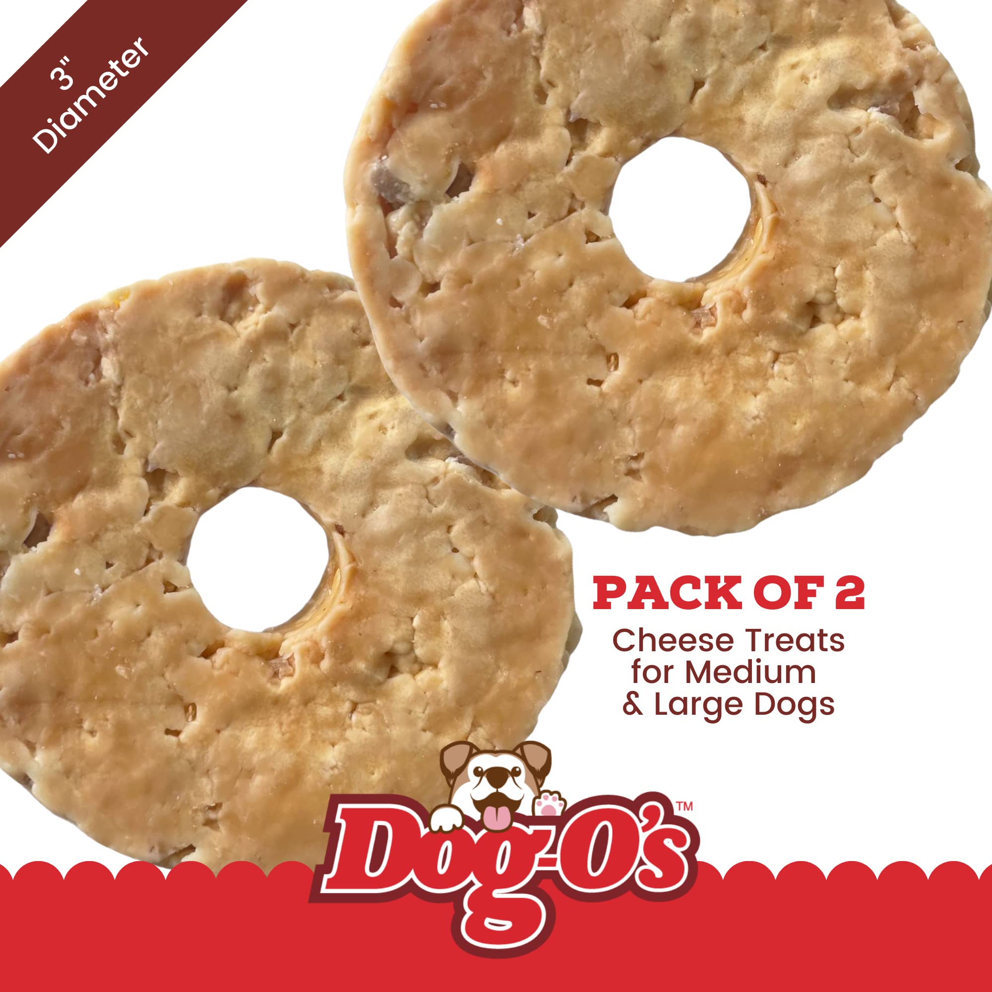 DOG-OS CHEESY CHOMPERS, Bacon, All-Natural, Made in The USA, Grain Free, Gluten Free, Real Cheese Treats for Medium & Large Dog