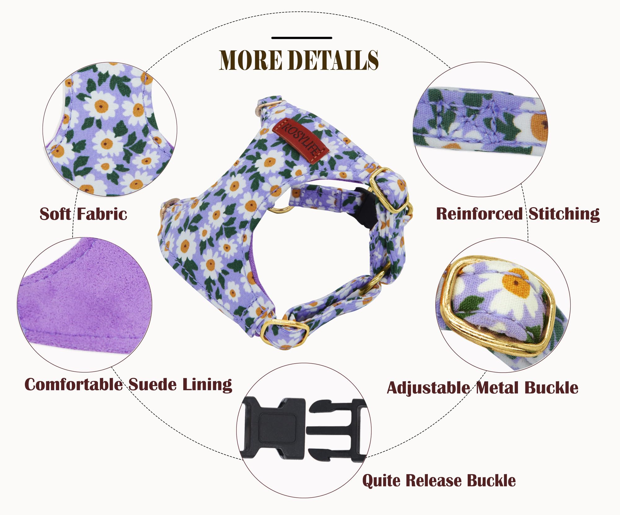 No Pull Dog Harness Adjustable Small Dog And Leash Set, Lightweight And Soft Dog Harness No Choke Escape Proof Pet Harness Vest