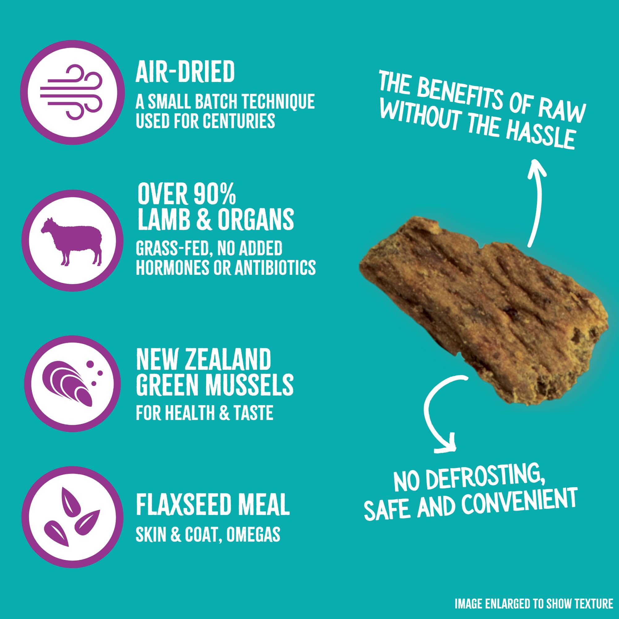 RawTernative Air Dried Dog Food, High Protein, Over 90% Real Lamb & Lamb Organs + New Zealand Green Mussels, Complete Meal or To