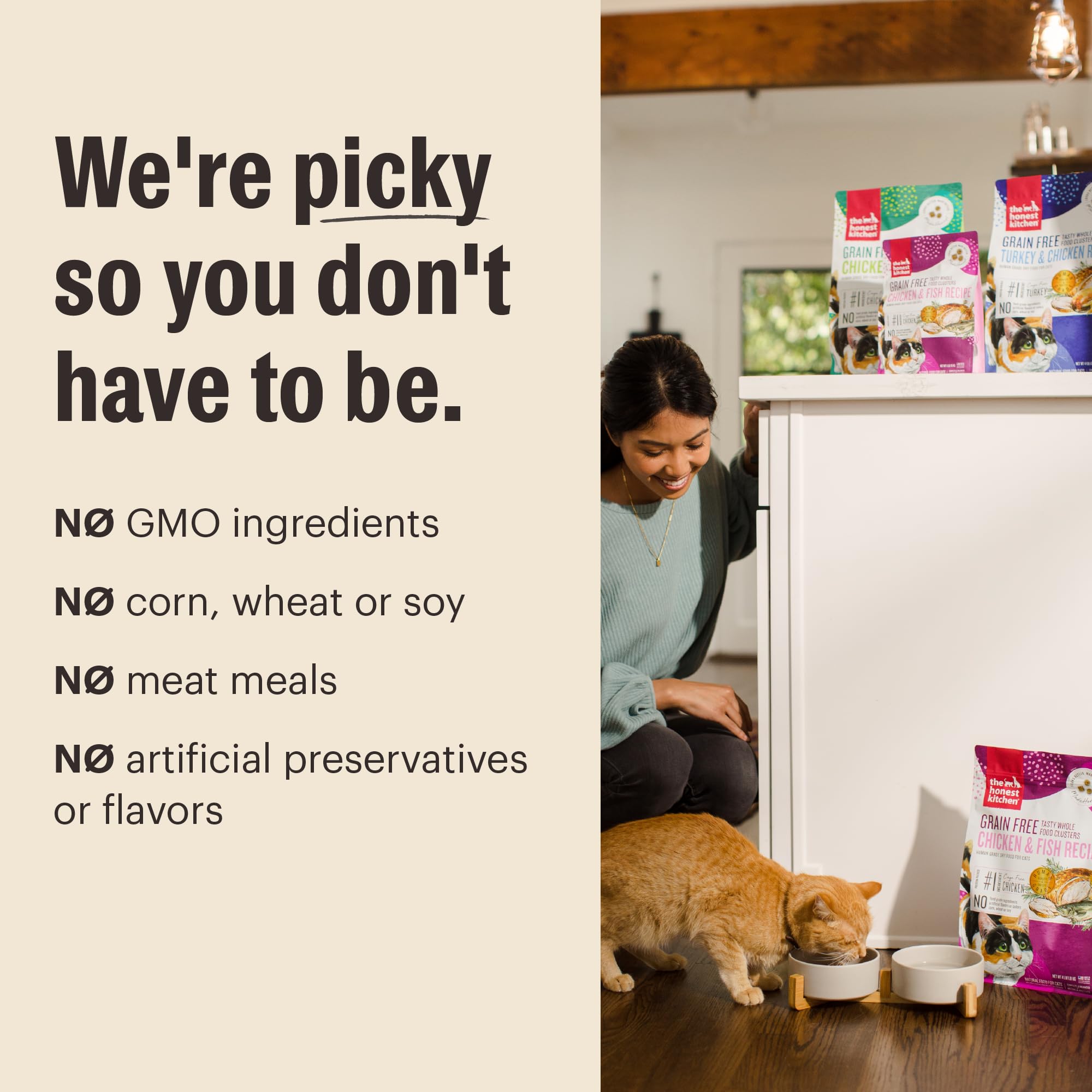 The Honest Kitchen Whole Food Clusters Grain Free Chicken Dry Cat Food, 1 lb Trial Pouch