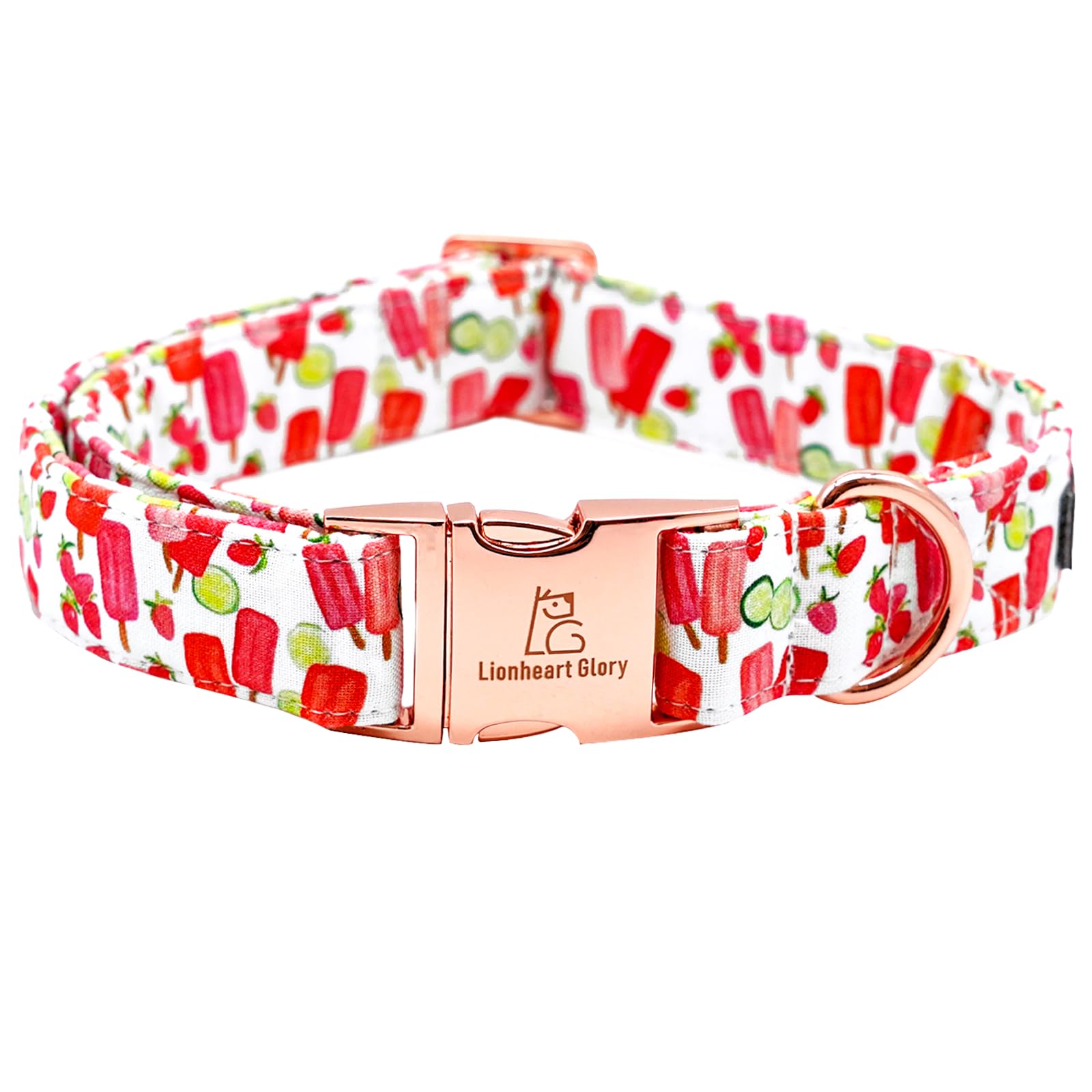 Lionheart Glory Popsicle Print Dog Collar - Soft, Durable, Adjustable For Small Dogs - Spring/Summer Cute Collar Gift