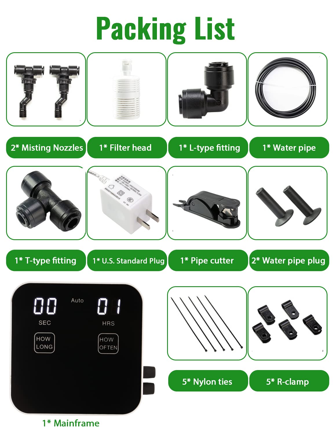 Reptile Mister Automatic, Quiet Reptile Misting System With Timer, Reptile Fogger Humidifiers With Fine Water Mist Nozzles, Terrarium Mister Humidifiers With Water Shortage Protection