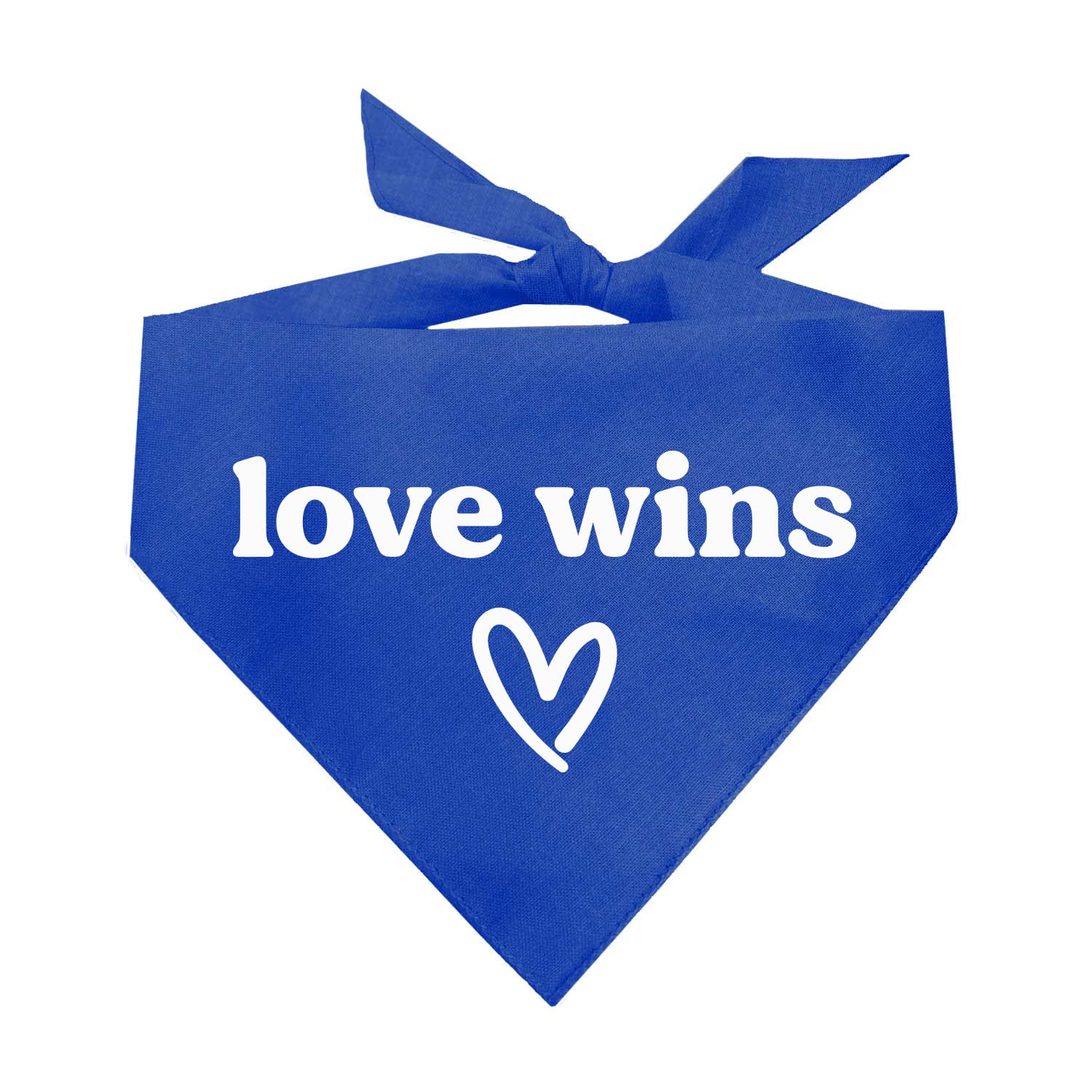 Love Wins Dog Bandana | 100% Cotton Adjustable Triangle | Made In Usa | Pride Day | Lgbtq+ | Rainbow | Parade |Royal, X-Small (7