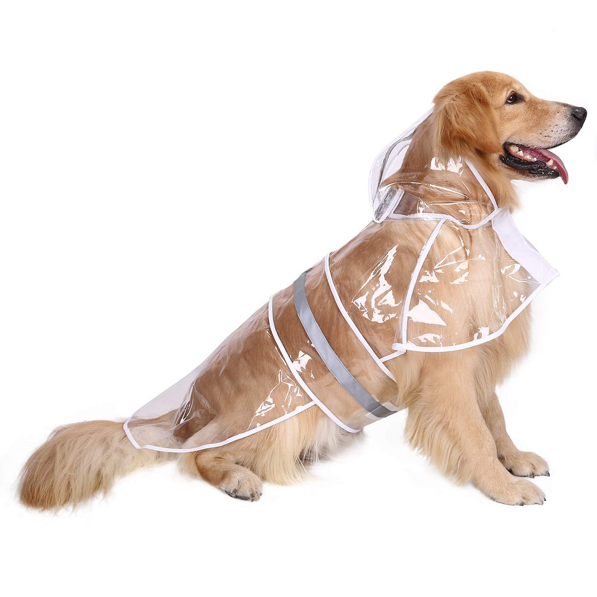 Hde Dog Raincoat Hooded Slicker Poncho For Small To X-Large Dogs And Puppies Clear - Xl