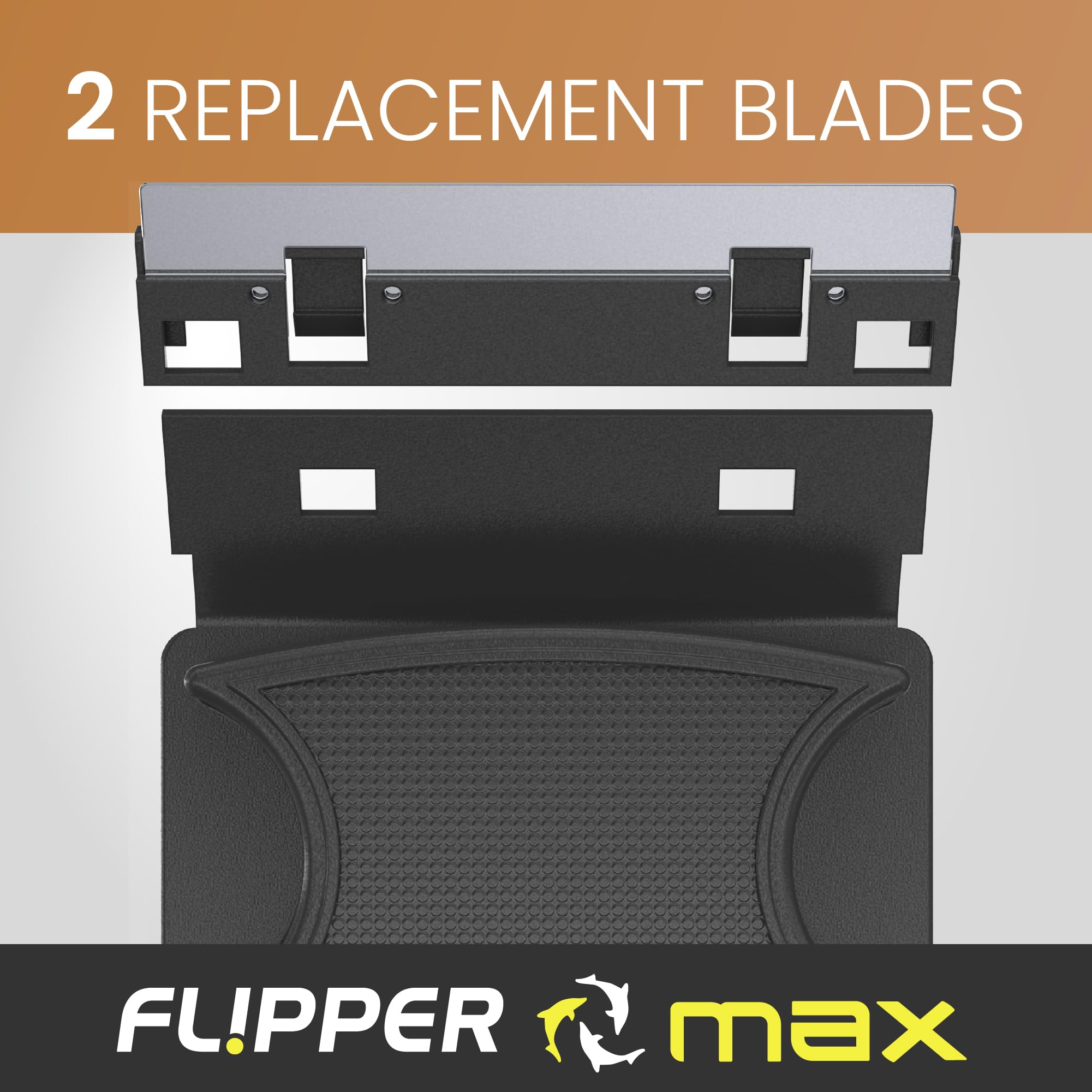 Fl!Pper Flipper Max Aquarium Algae Remover For Fish Tank Cleaner Replacement Blades, Pack Of 2 - Glass Scraper Blades For Cleani
