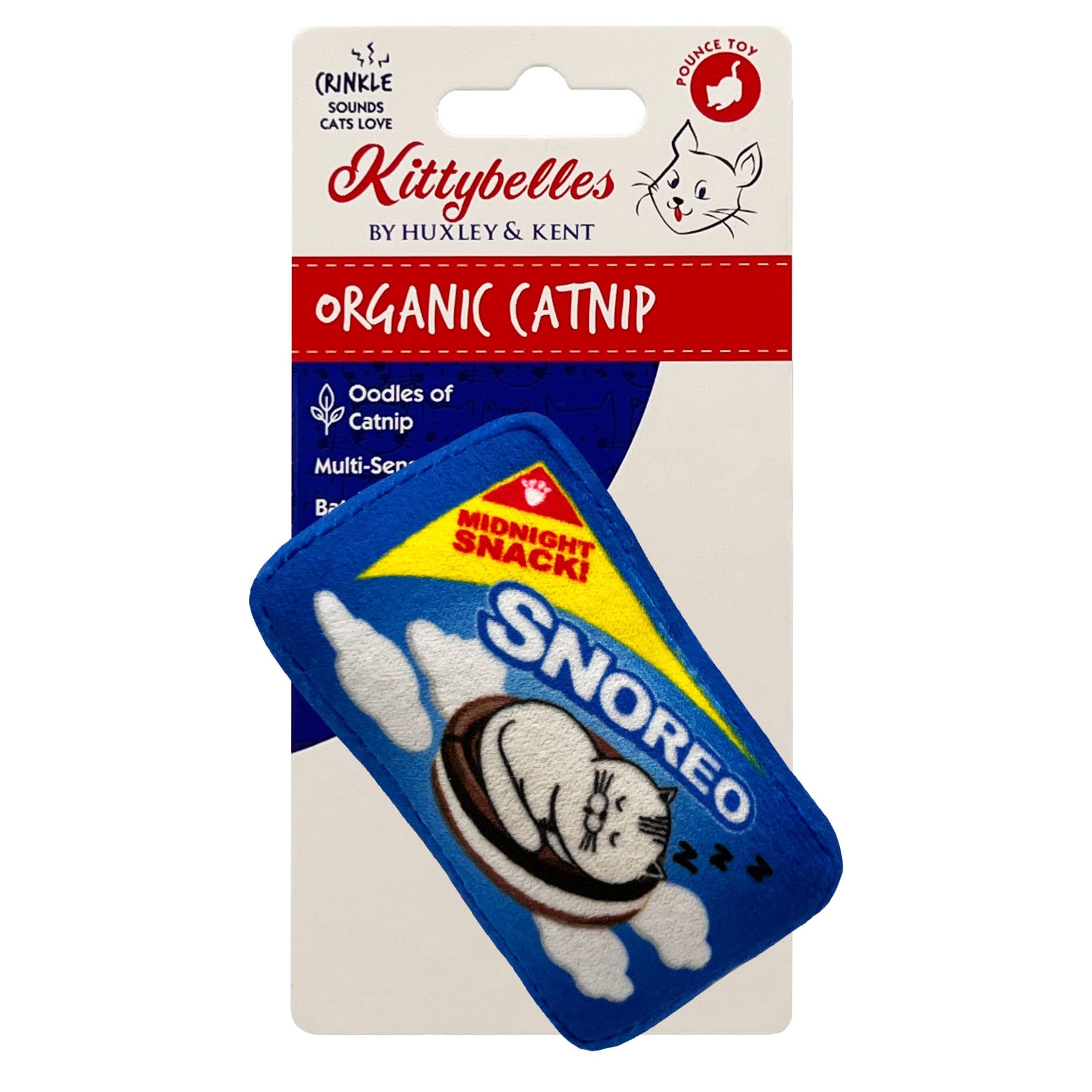 Huxley & Kent Plush Cat Toy | Snoreo Cookies | Snack Attack Strong Catnip Filled Cat Toy | Plush Interactive Kitten And Cat Toy With Catnip And Crinkle | Kittybelles