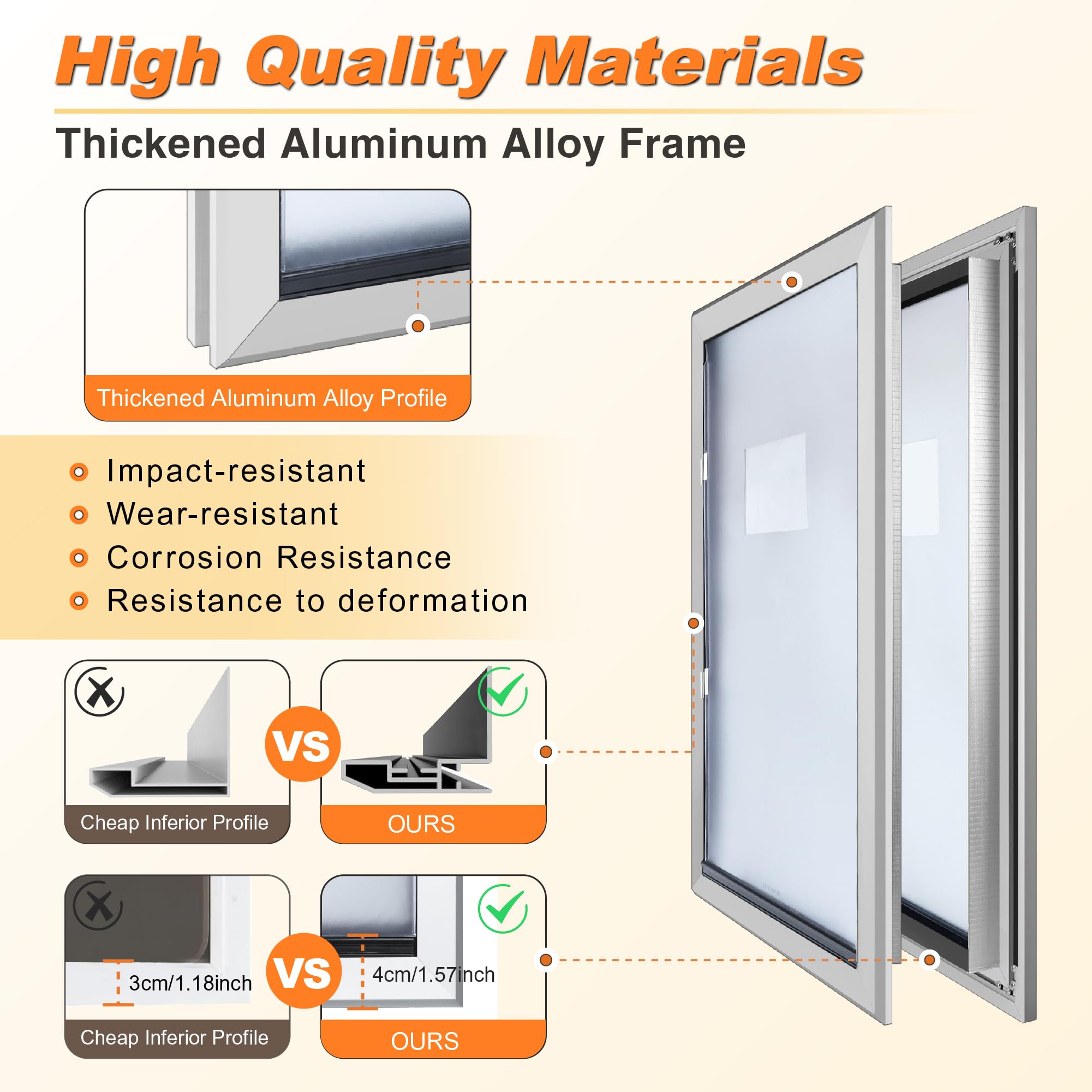 Haniml Extra Large Dog Door - Heavy Duty Aluminum, Extreme Weather, Dual Flap, Lockable For Large & Extra Large Dogs Up To 220 L