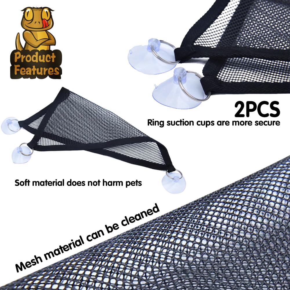 2Pcs Bearded Dragon Lizard Hammock Reptile Hammock For Bearded Dragons Geckos Lizards,Breathable Mesh Reptile Bed And Rest For S