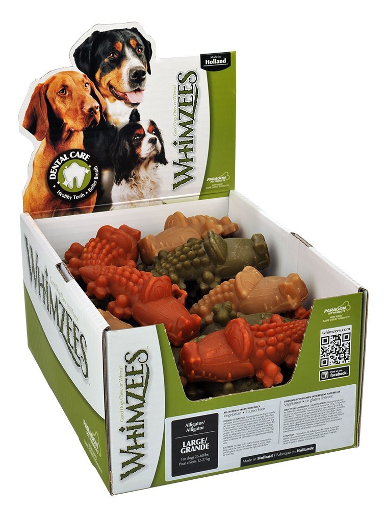 Whimzees Paragon Alligator Dental Chews For Large Dogs, 30 Ct