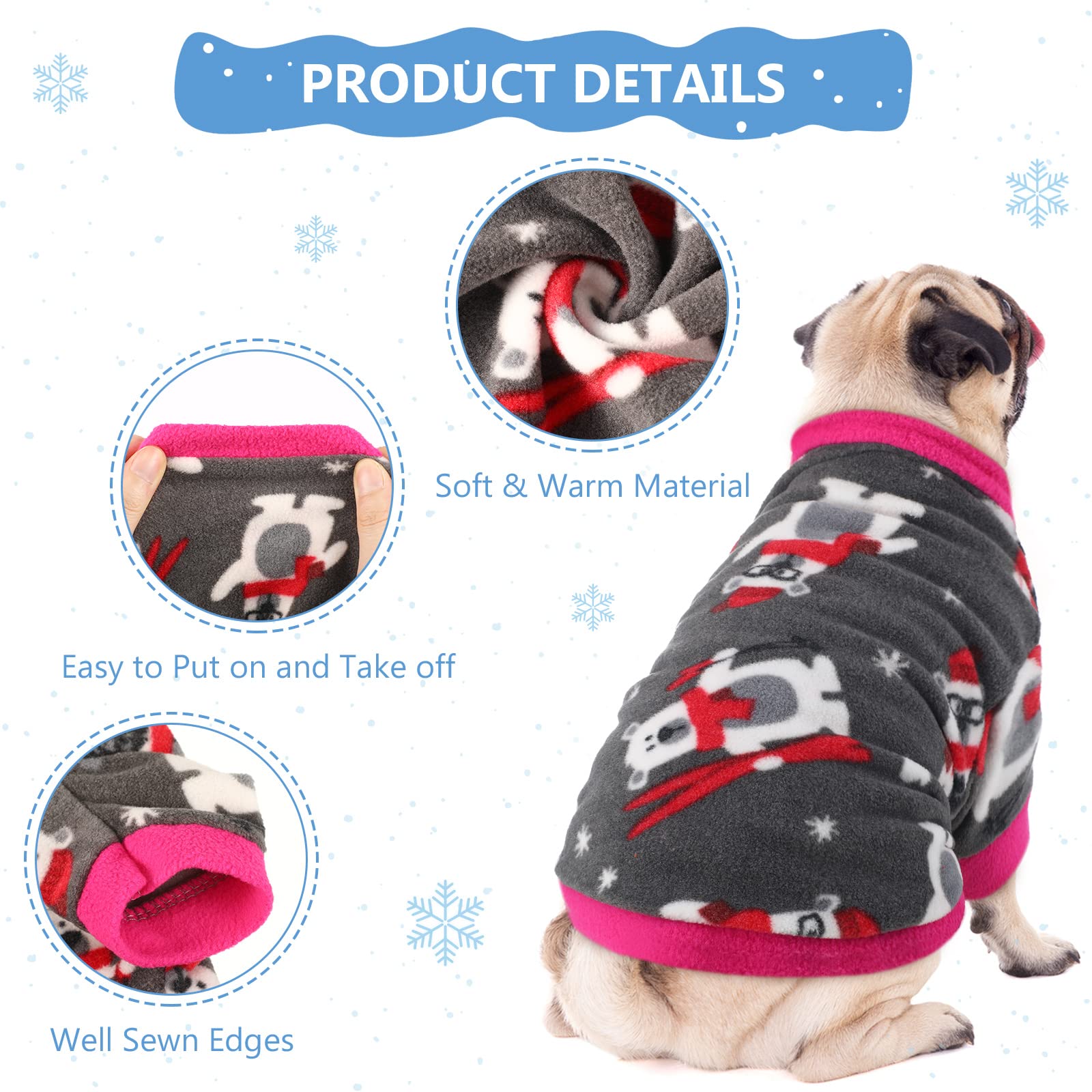8 Pieces Dog Sweaters Winter Chihuahua Clothes Outfits Dog Warm Shirt Winter Puppy Clothes For Winter Colorful Thickening Dog Pajamas For Pets Pup Dog Cat, X-Small