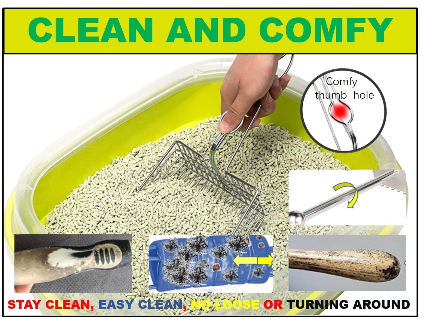 Qualiall All Metal Litter Scoop, Solid Metal Sifter, Cat Litter Scoop Metal Jumbo, Cat Urine Scoop, Litter Scooper With Holder, Litter Scooper Holder, Jumbo Cat Litter Scoop Sifter Scooper Holder