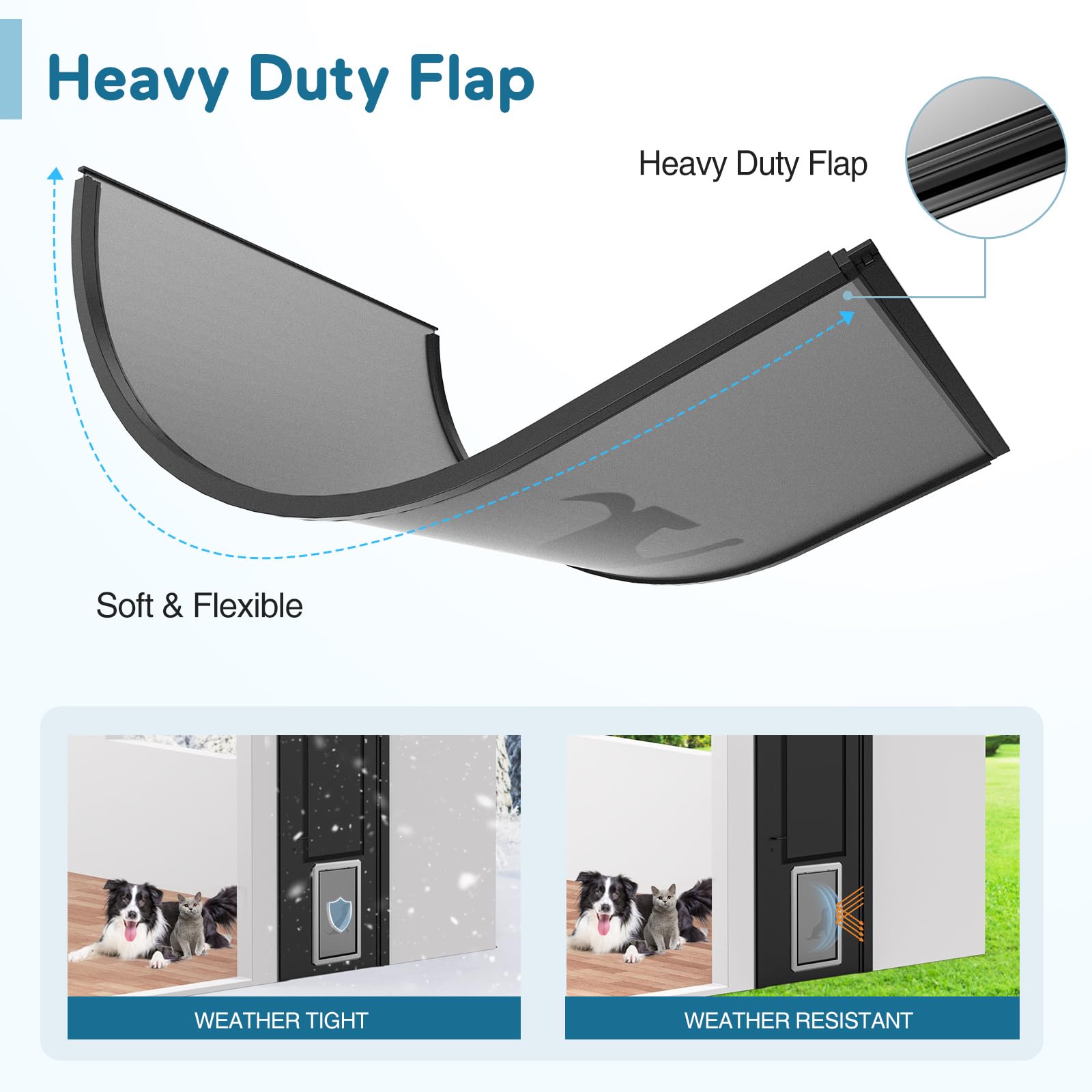 Yicostar Aluminum Xl Dog Door For Exterior Door,Open Size:24.4'' H X 13.8'' W,Heavy Duty Doggy Door With Enclosed Magnetic Flaps