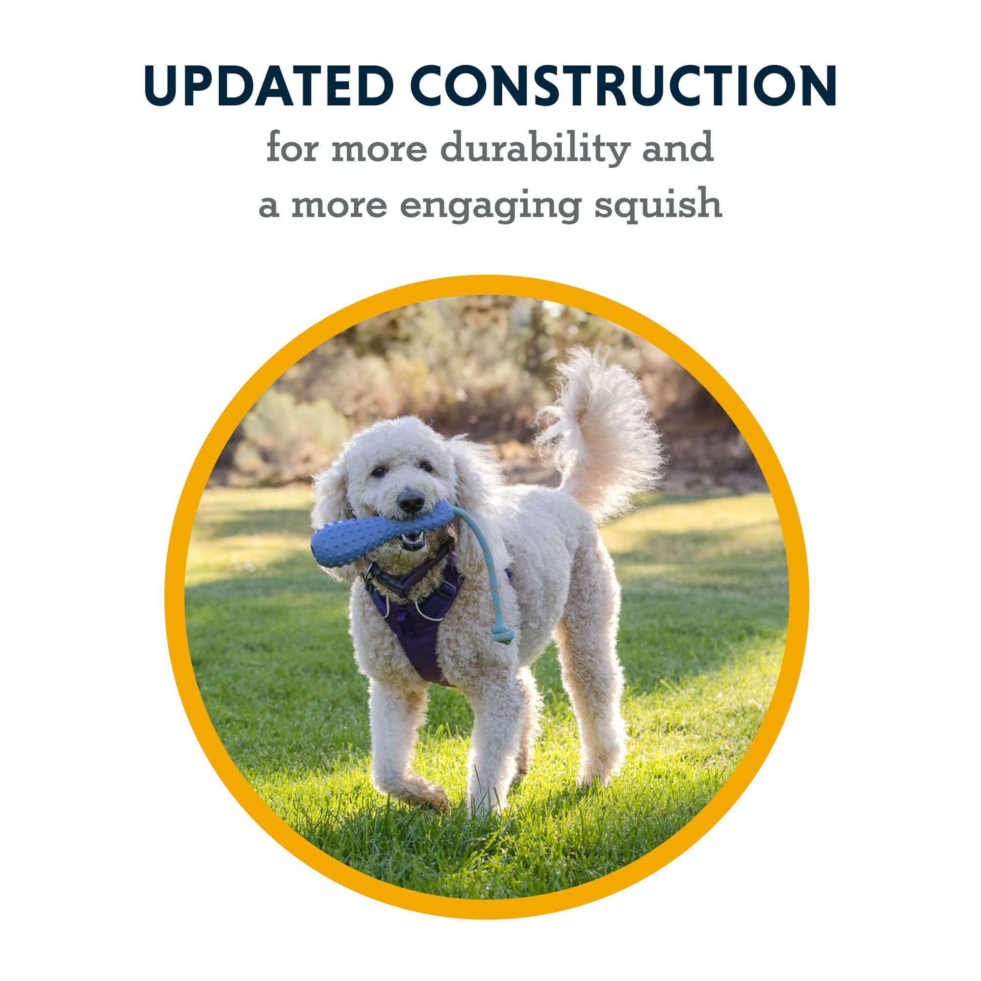 Ruffwear, Gourdo Natural Rubber Throw Toy For Dogs With Rope Handle, Campfire Orange, Large