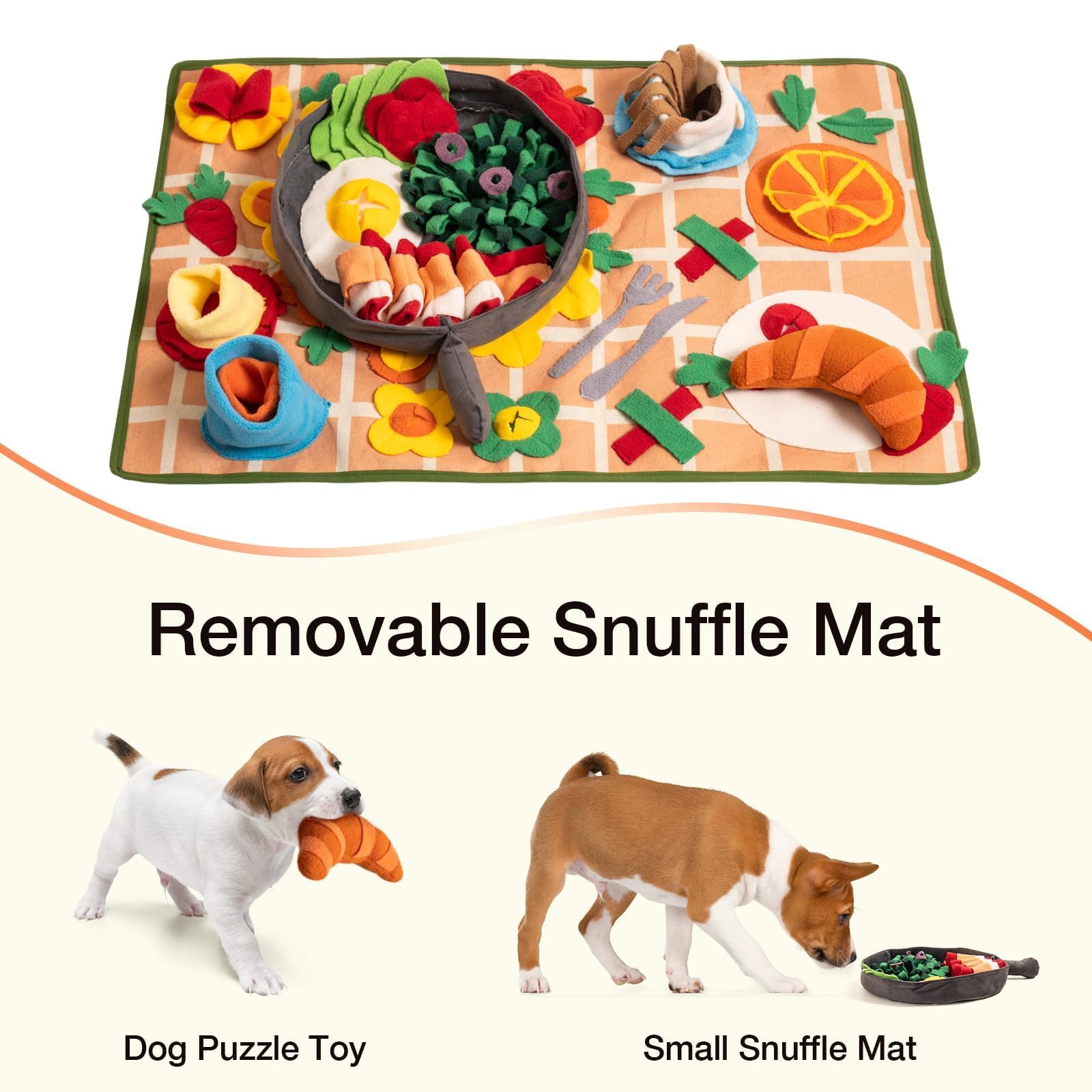 Snuffle Mat For Dogs - Removable Themed Interactive Puppy Mat For Boredom, Training & Slow Feeding - Encourages Foraging Skills