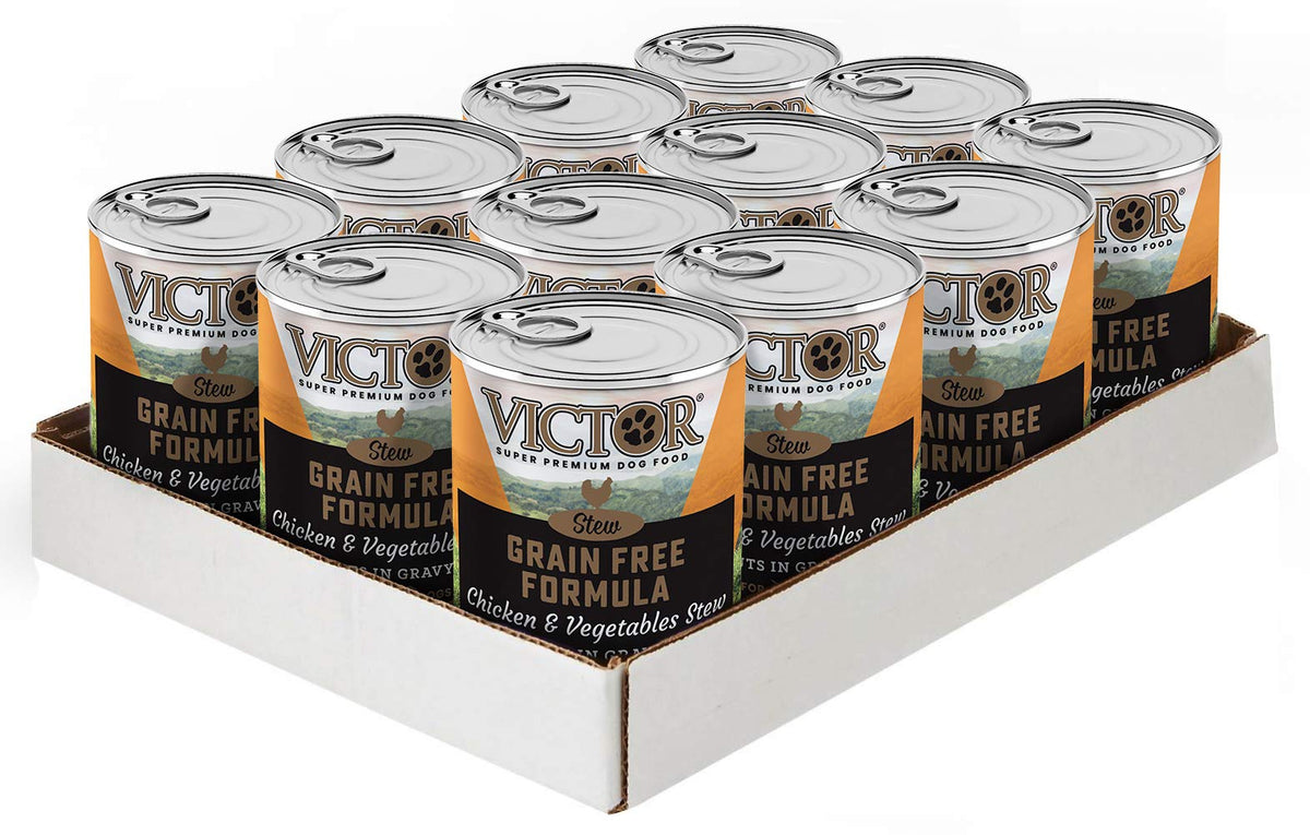 Victor Super Premium Dog Food - Grain Free Stew - Chicken And Vegetables Stew Cuts In Gravy - Canned Wet Adult Dog And Puppy Foo