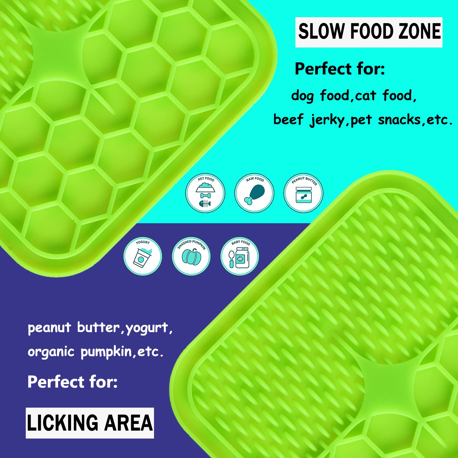 Kwispel Lick Mat for Dogs, Dog Lick Mat with Suction Cups for Anxiety, Peanut Butter Dog Licking Mat Slow Feeder Dispensing Trea