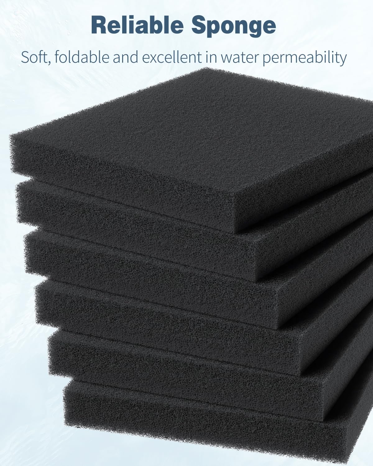 Pawfly 6 Pack Aquarium Bio Sponge Fitler Media, 6.3'' X 5.5'' X 0.8'' Cut-To-Size Foam 40 Ppi Aquarium Filter Media Pad Inserts