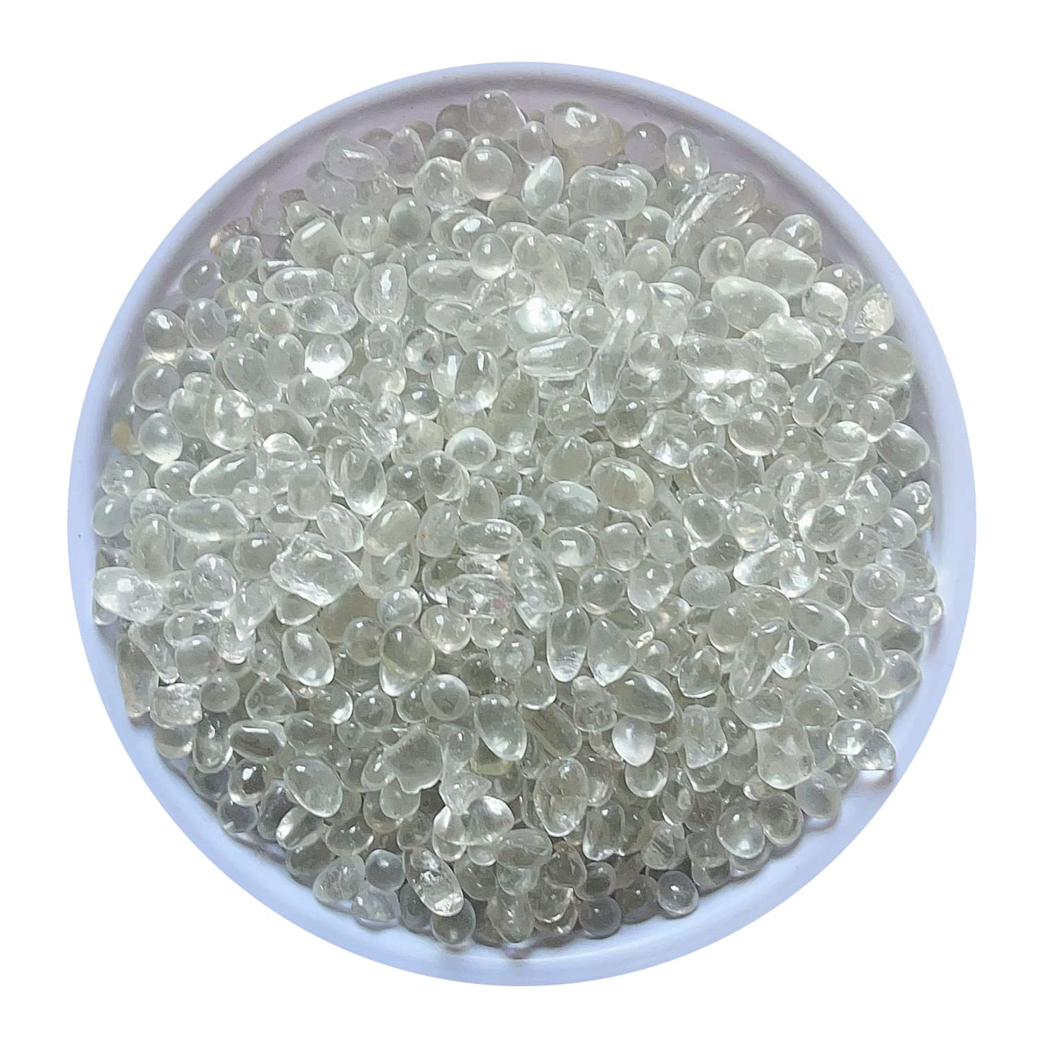Kiseer Clear Glass Stone Bulk 1 Lb Glass Beads Gems Marbles Pebbles Gravel Rock For Aquarium, Fish Tank, Garden, Vase Fillers, Succulent Plants Decor (Clear)