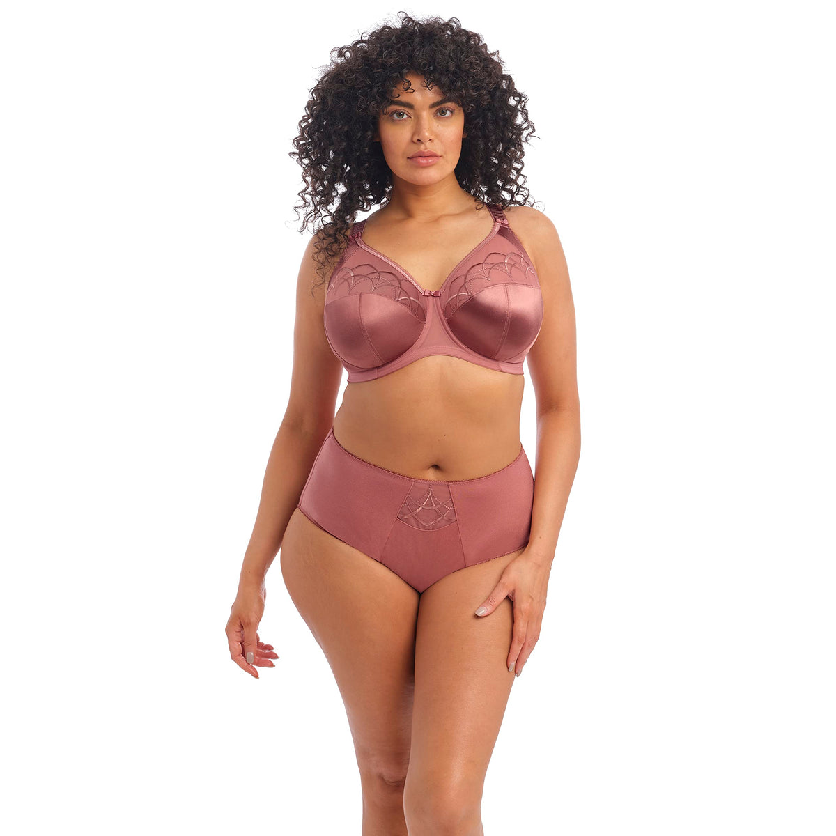 Elomi Womens Plus Size Cate Underwire Full Cup Banded Bra, Rosewood, 34Jj