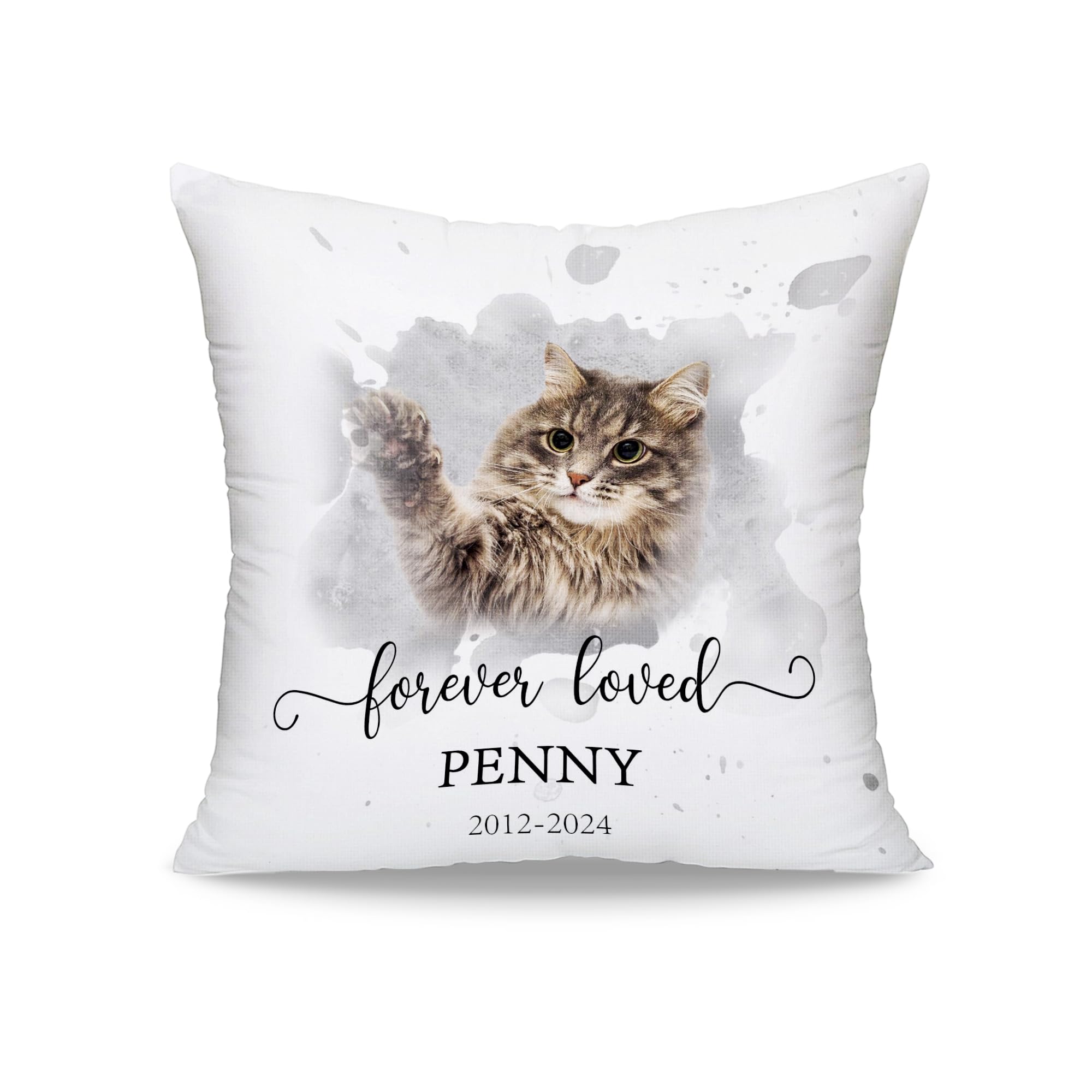 Funny Diy Custom Pet Memorial Gifts For Loss Of Dogs, Personalized Pet Watercolor Portrait Throw Pillows With Pictures, Dog Cat 