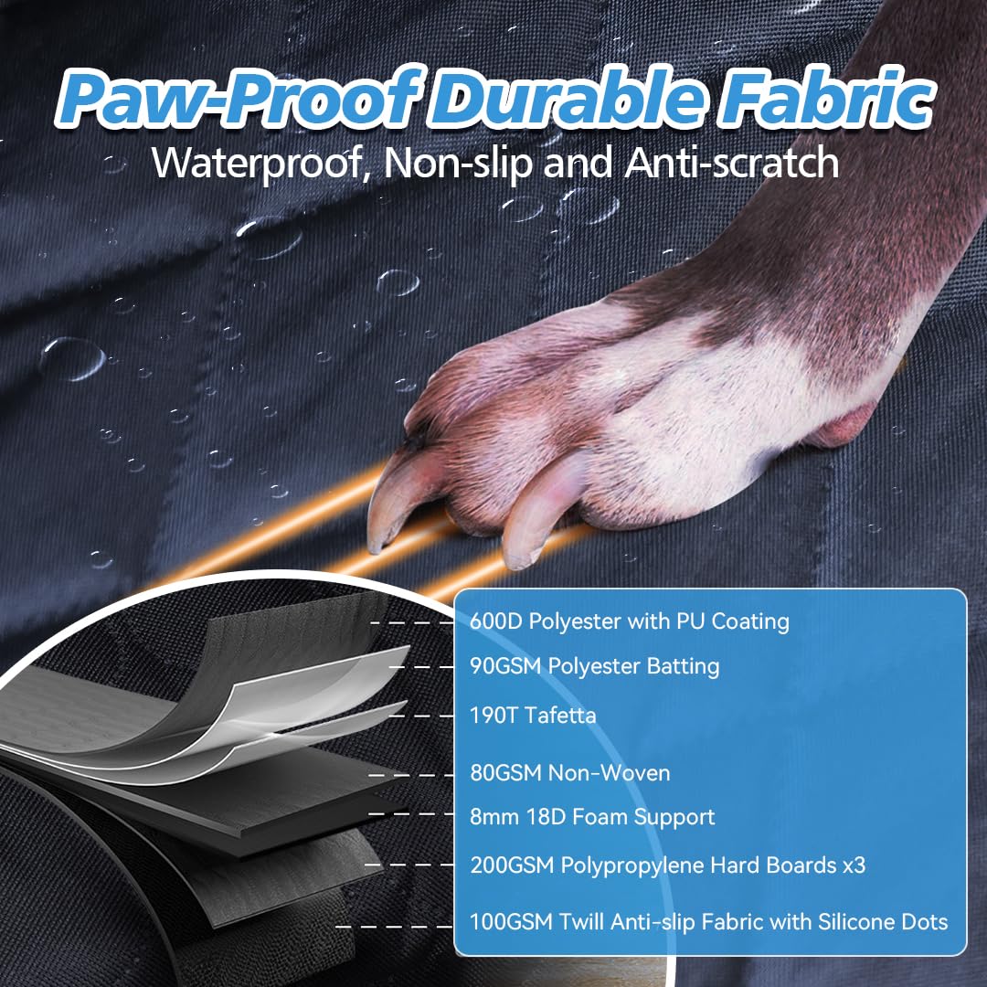 Bestset Truck Dog Seat Cover Back Seat,Truck Back Seat Extender For Dogs With Escape-Proof Dog Car Barrier,Upgrated Firm Framedo