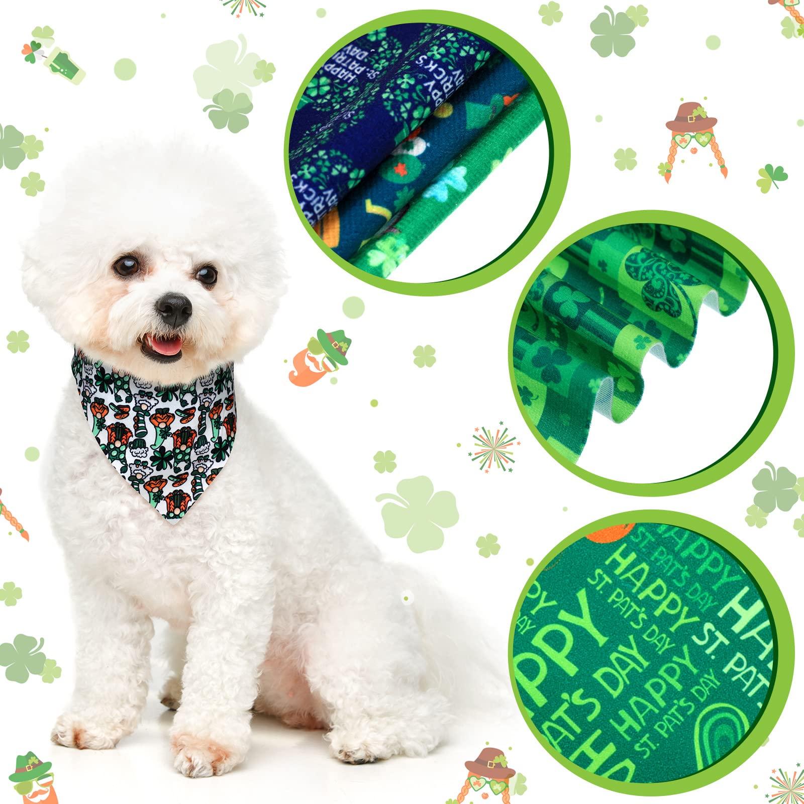 20 Pack St. Patrick'S Day Dog Bandana Scarf Accessories Easter Spring Summer Holiday Dog Bandana Pet Triangle Scarf Soft Bib For