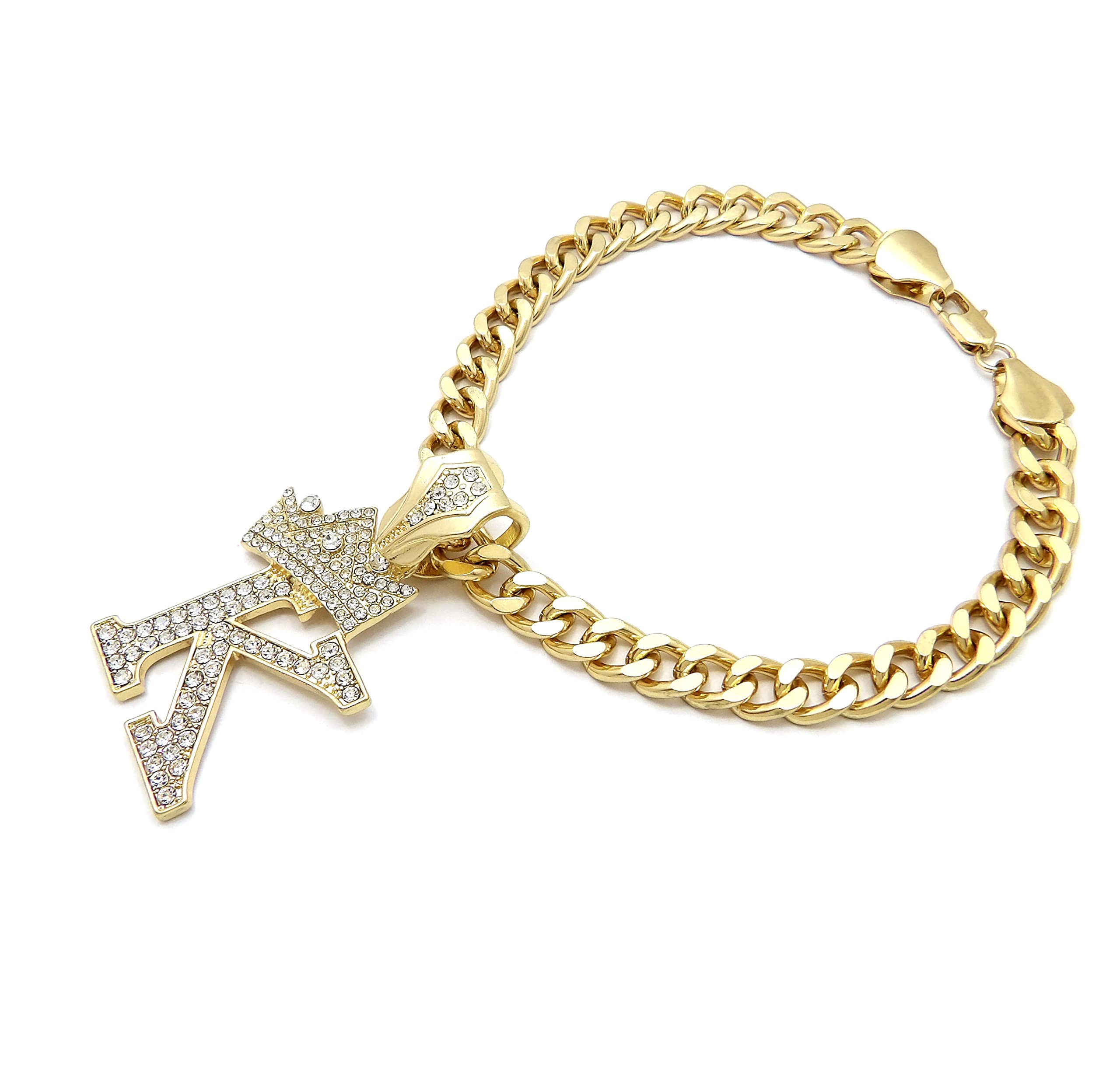 Initial Letter Cuban Chain Dog Chain Pet Chain Pet, Cat, Puppy Necklace (K, 14'')